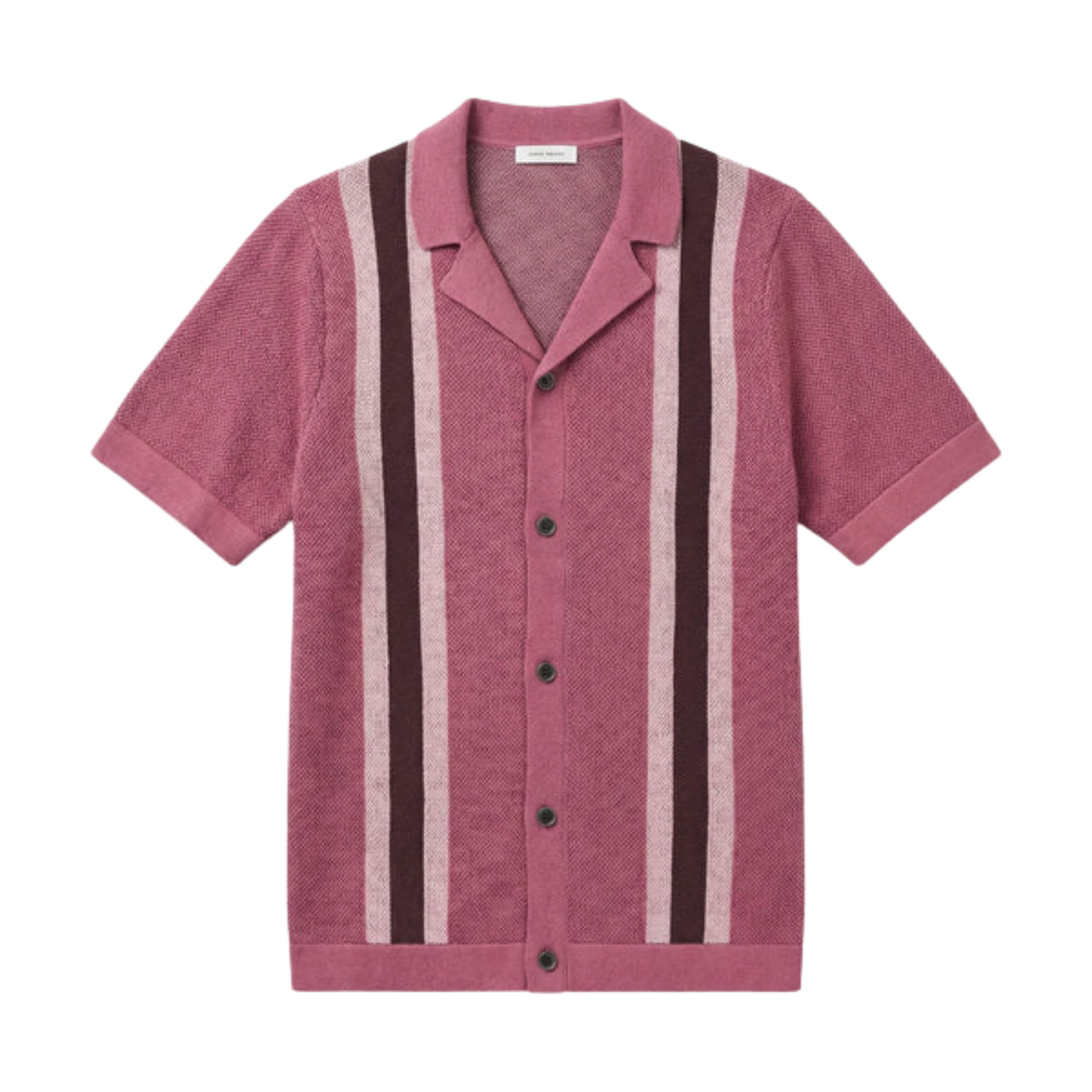 Men's knit polo — vertical stripes — vintage seaside style
