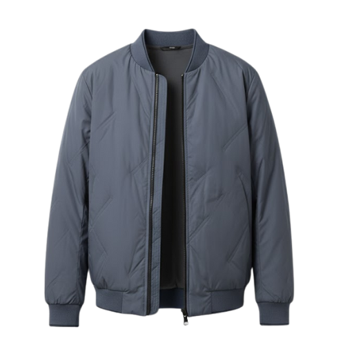 Lightweight Men's Down Jacket with Baseball Collar