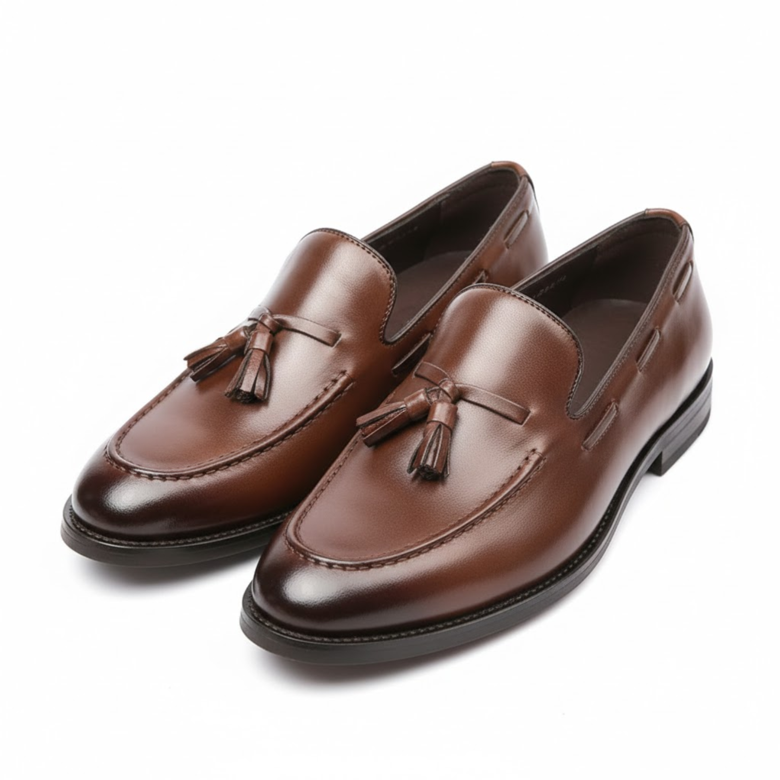 Mocassins com franjas em couro para homem sapatos elegantes de estilo britânico