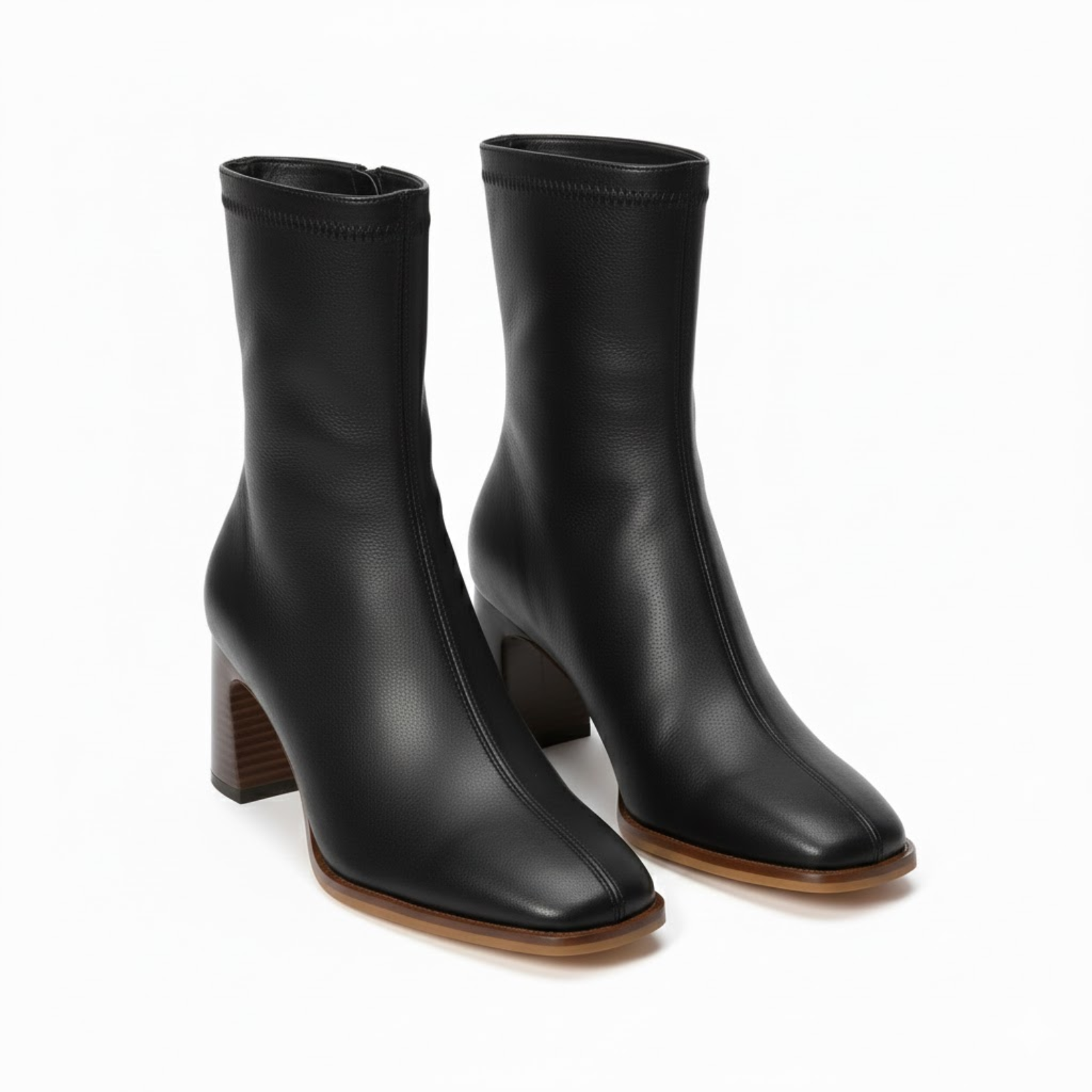 Botins Femininos Vintage Quentes com Biqueira Quadrada