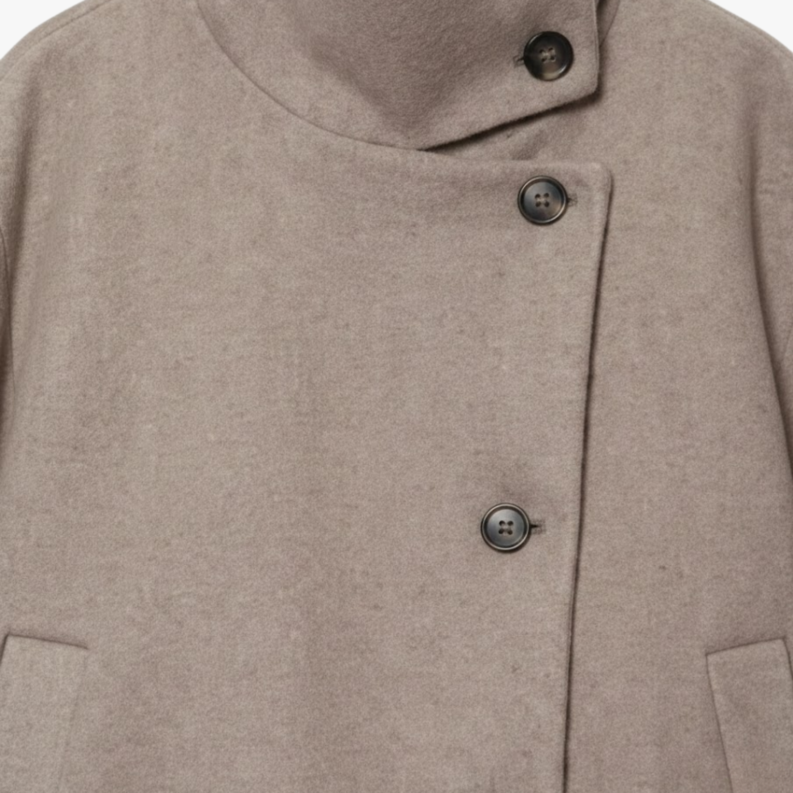 Manteau Femme Ample et Décontracté à Manches Longues avec Boucle et Col Montant