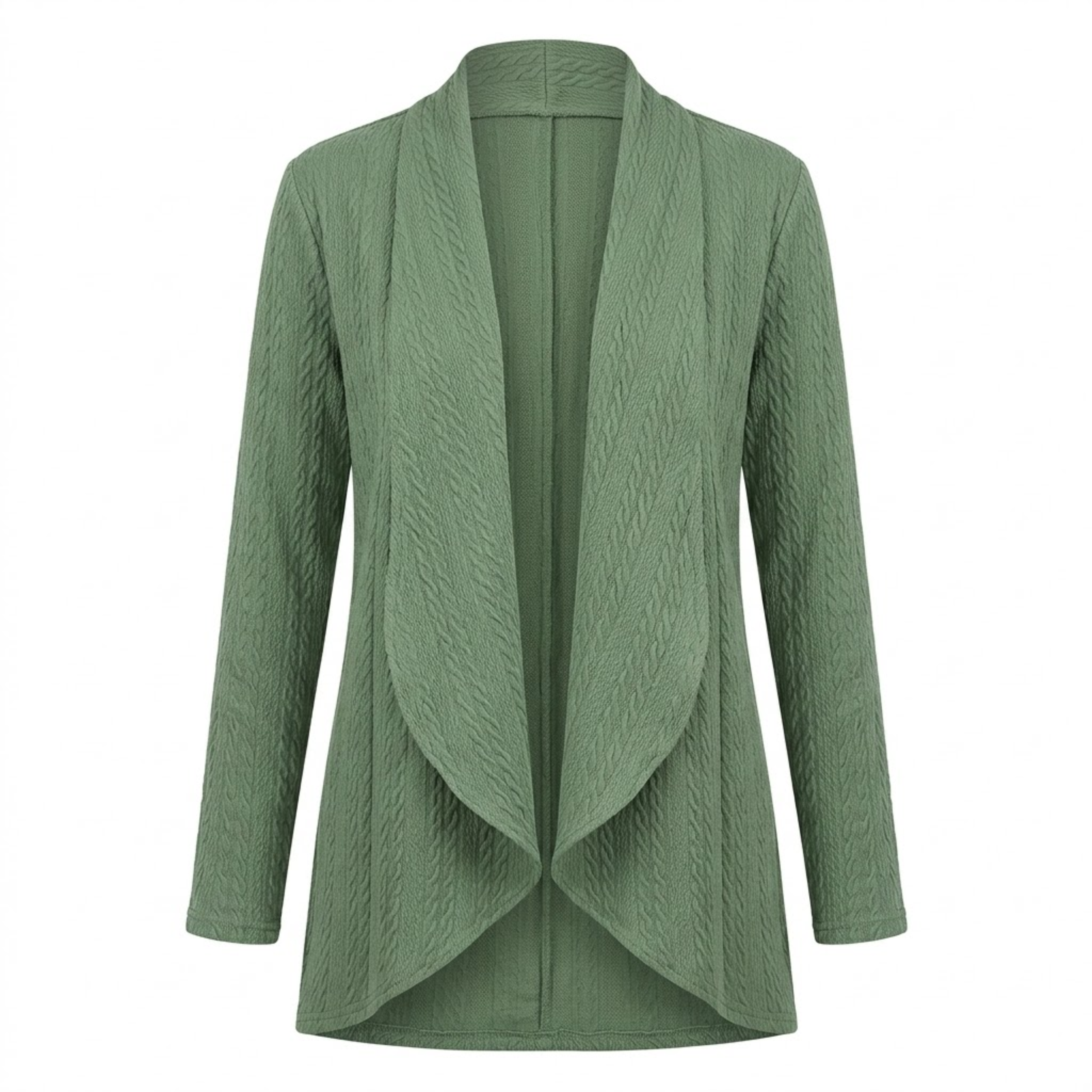 Damen-Cardigan aus Polyester-Strick mit langen Ärmeln und offenem Schnitt