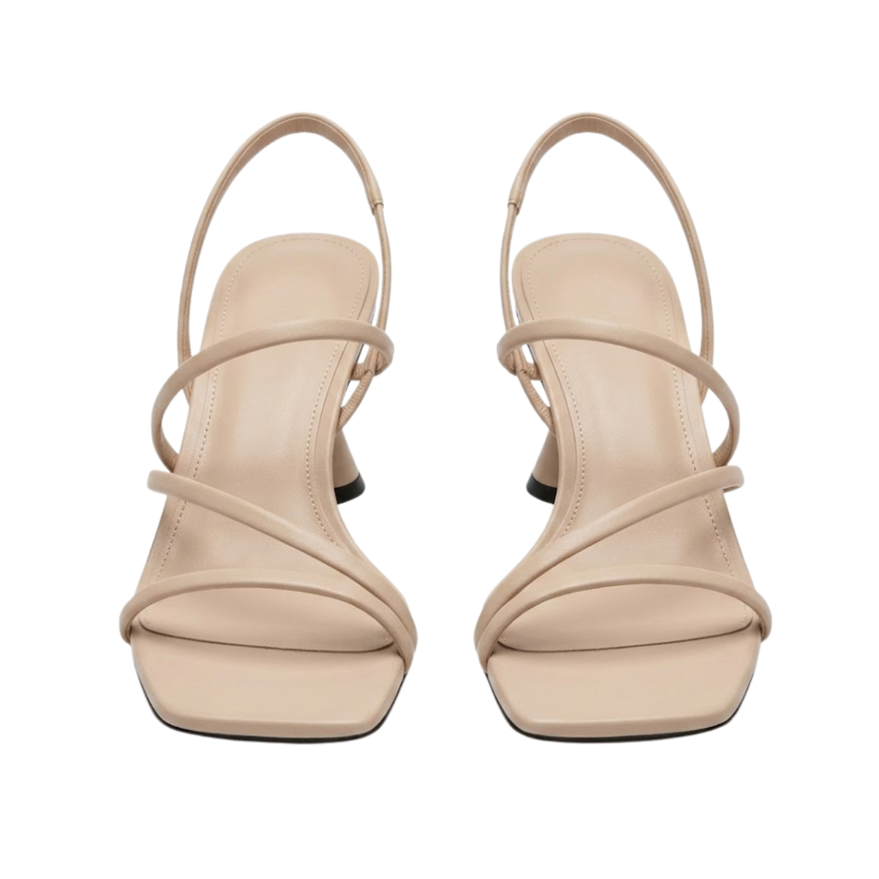 Sandalias de Tacón Alto para Mujer con Múltiples Tiras y Tacón Acampanado