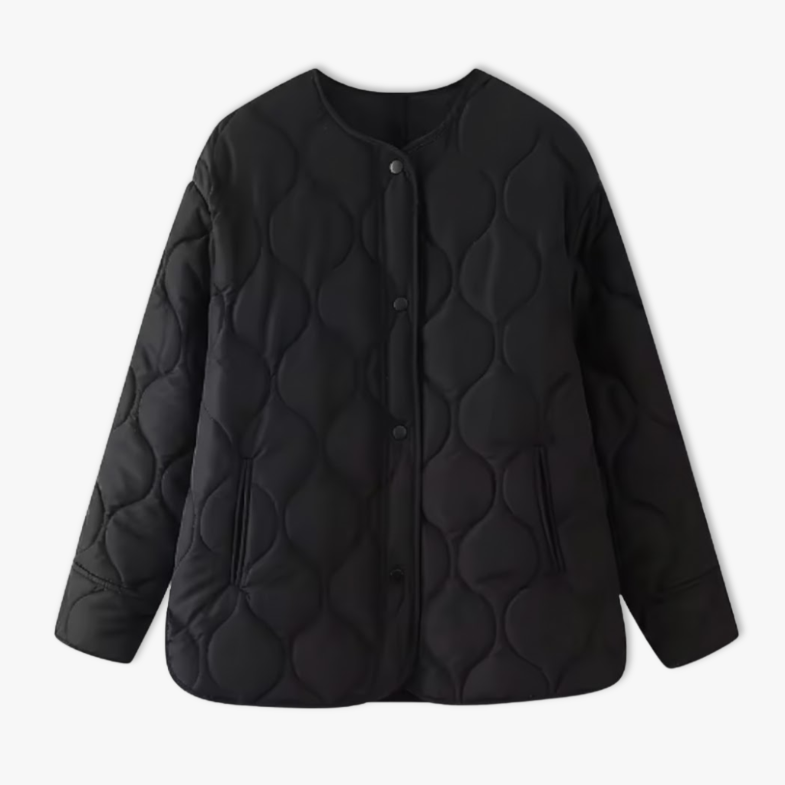 Steppjacke Damen taillierter Schnitt Rautenmuster Stehkragen