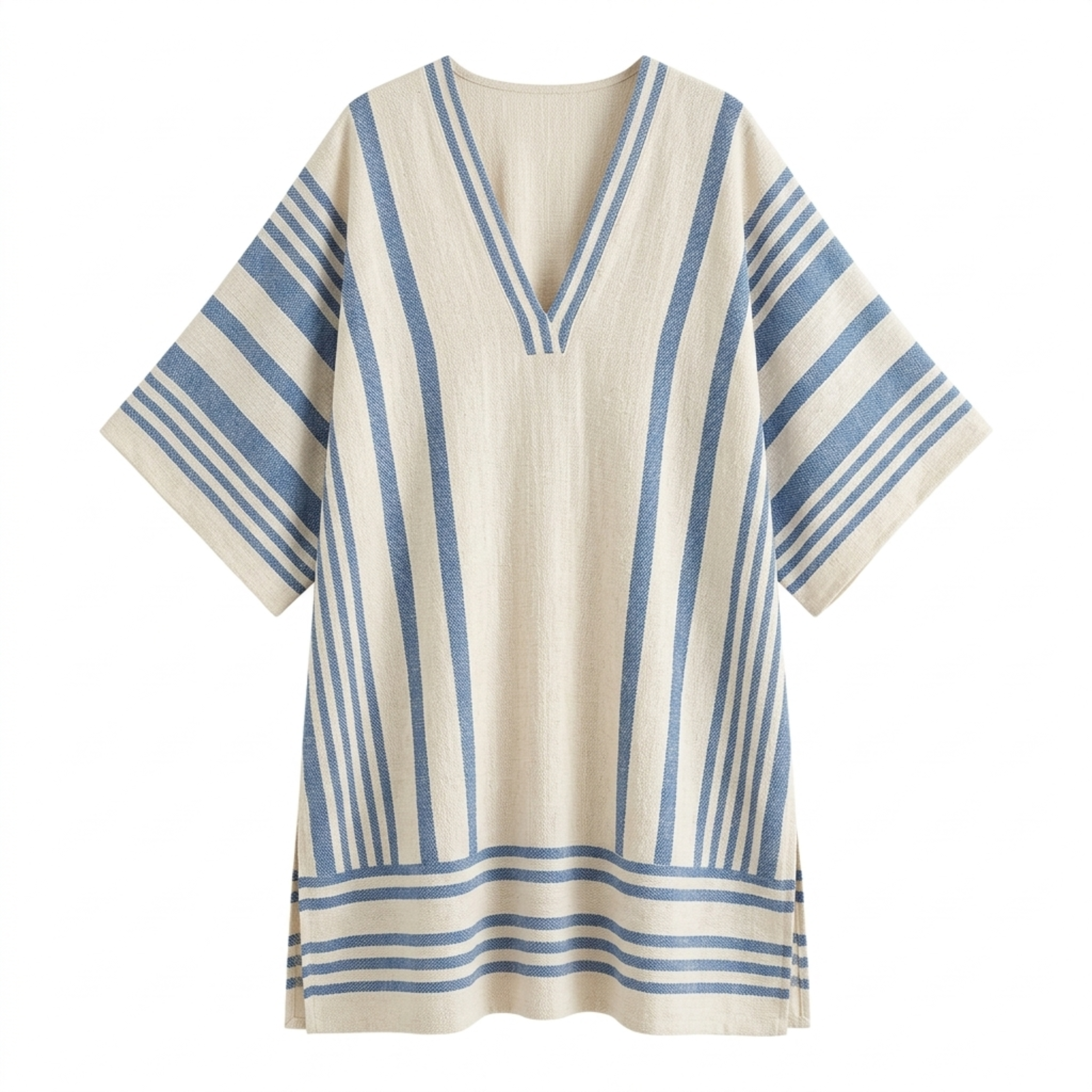 Striped kimono tunic for women — loose fit — beach and travel