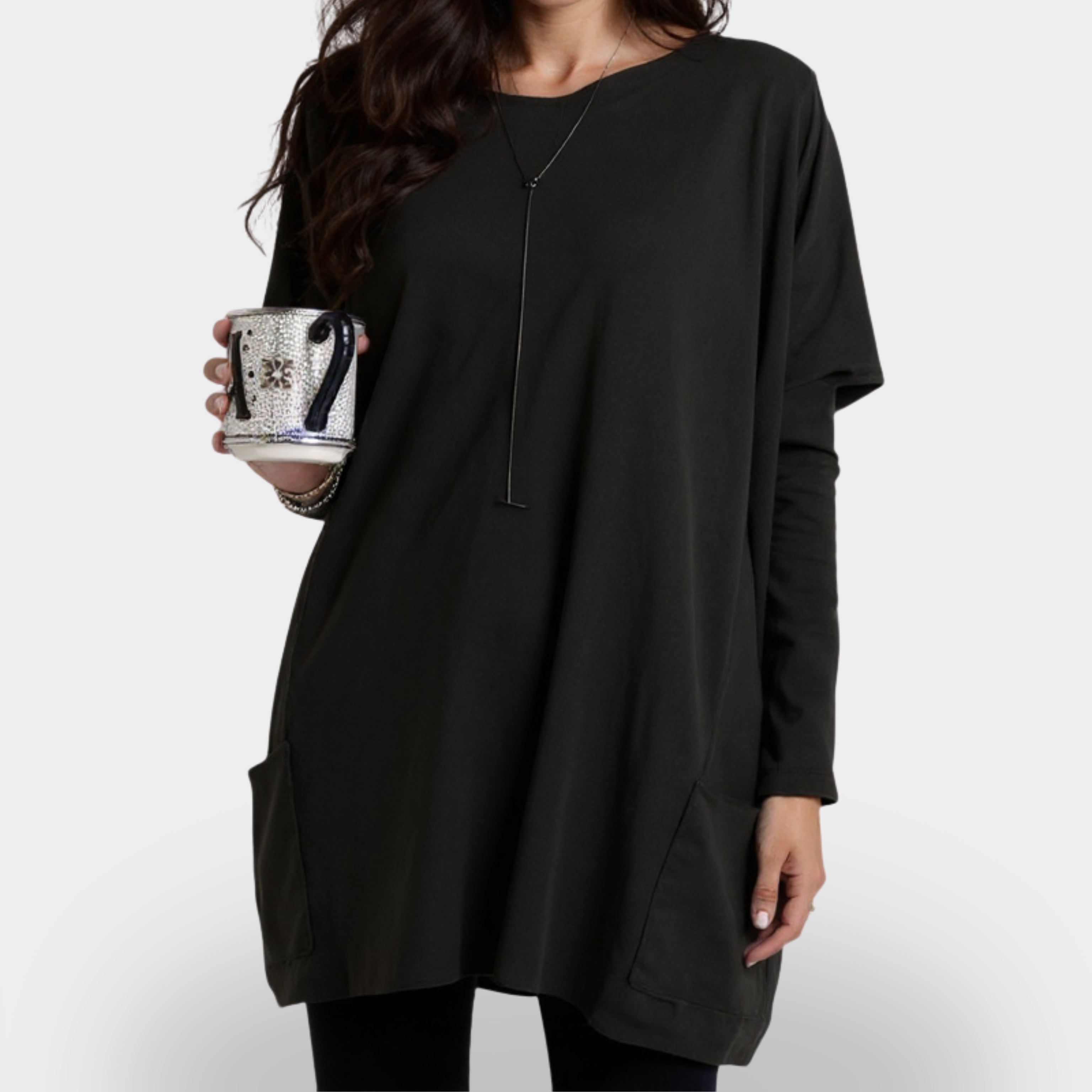 Ancienne Monde | Camiseta de manga larga con bolsillo para mujer – Superposición fácil, comodidad diaria