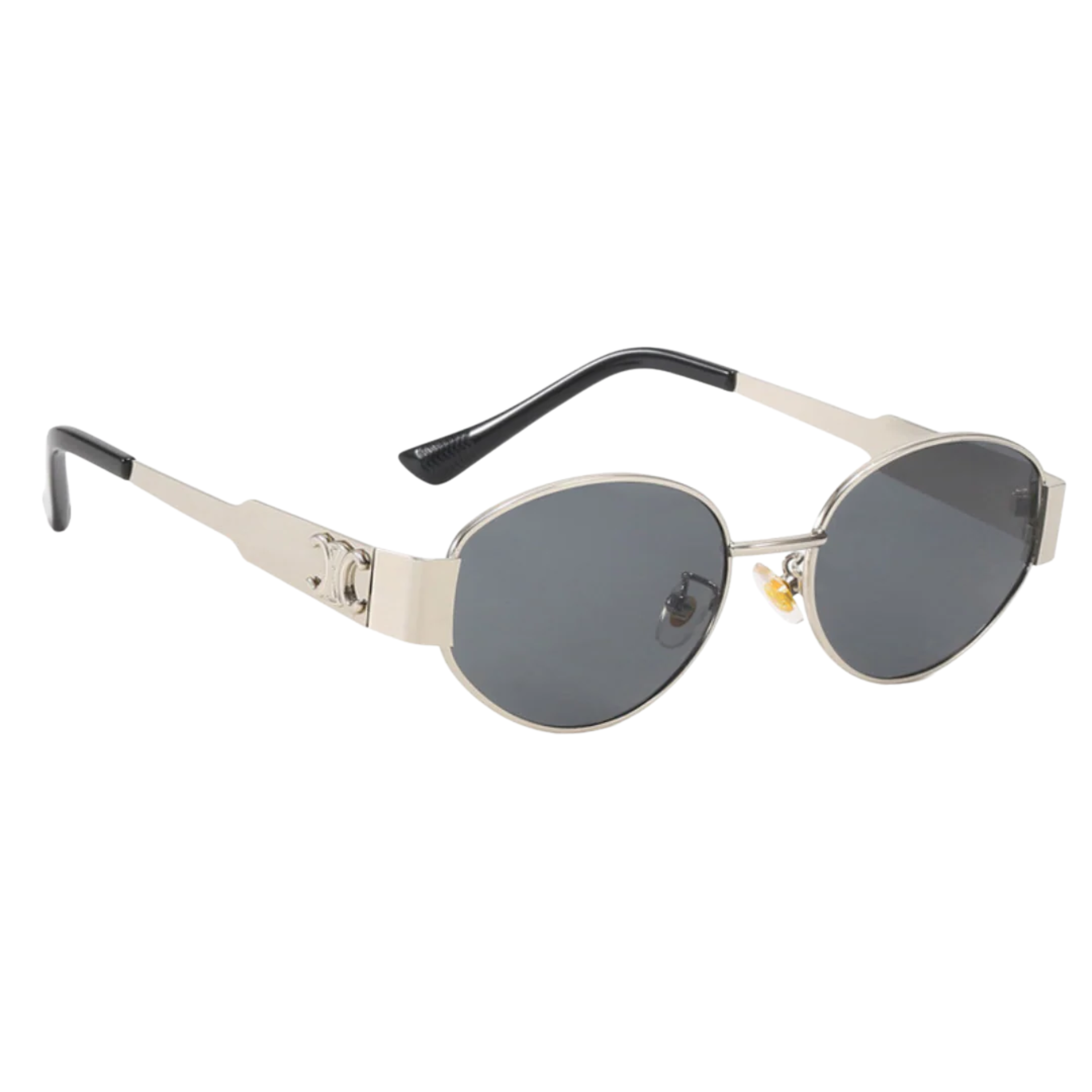 Lunettes de Soleil Ovales Vintage en Métal avec Protection UV400 pour Femmes