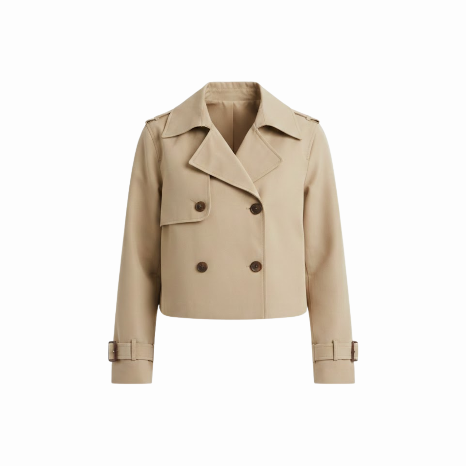 Trench-coat court pour femme à double boutonnage style vintage et chic
