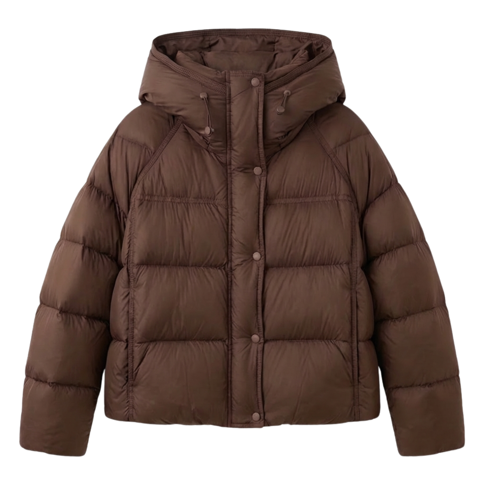 Women's Quilted Cotton Jacket, Short Winter Coat with Hood, Loose Fit