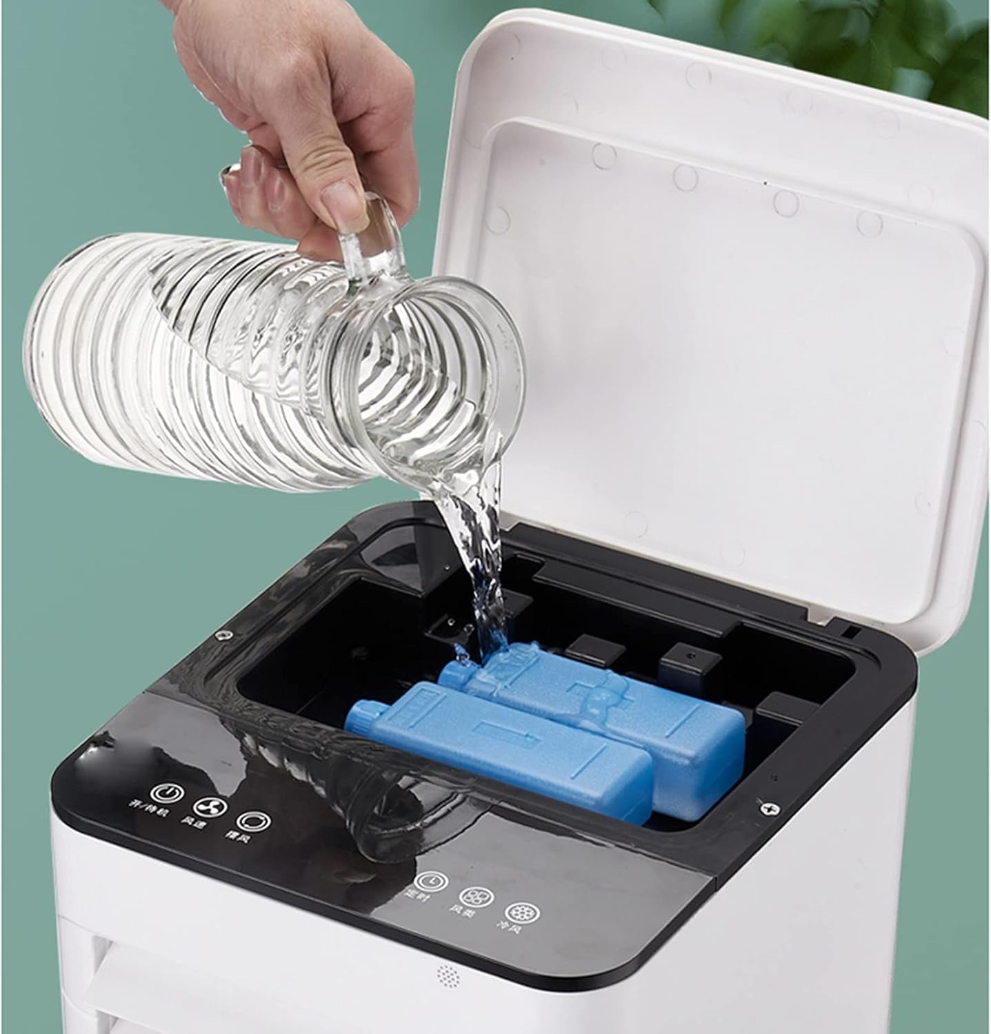 Mobiler 3-in-1-Luftkühler mit Fernbedienung und integrierten Rollen