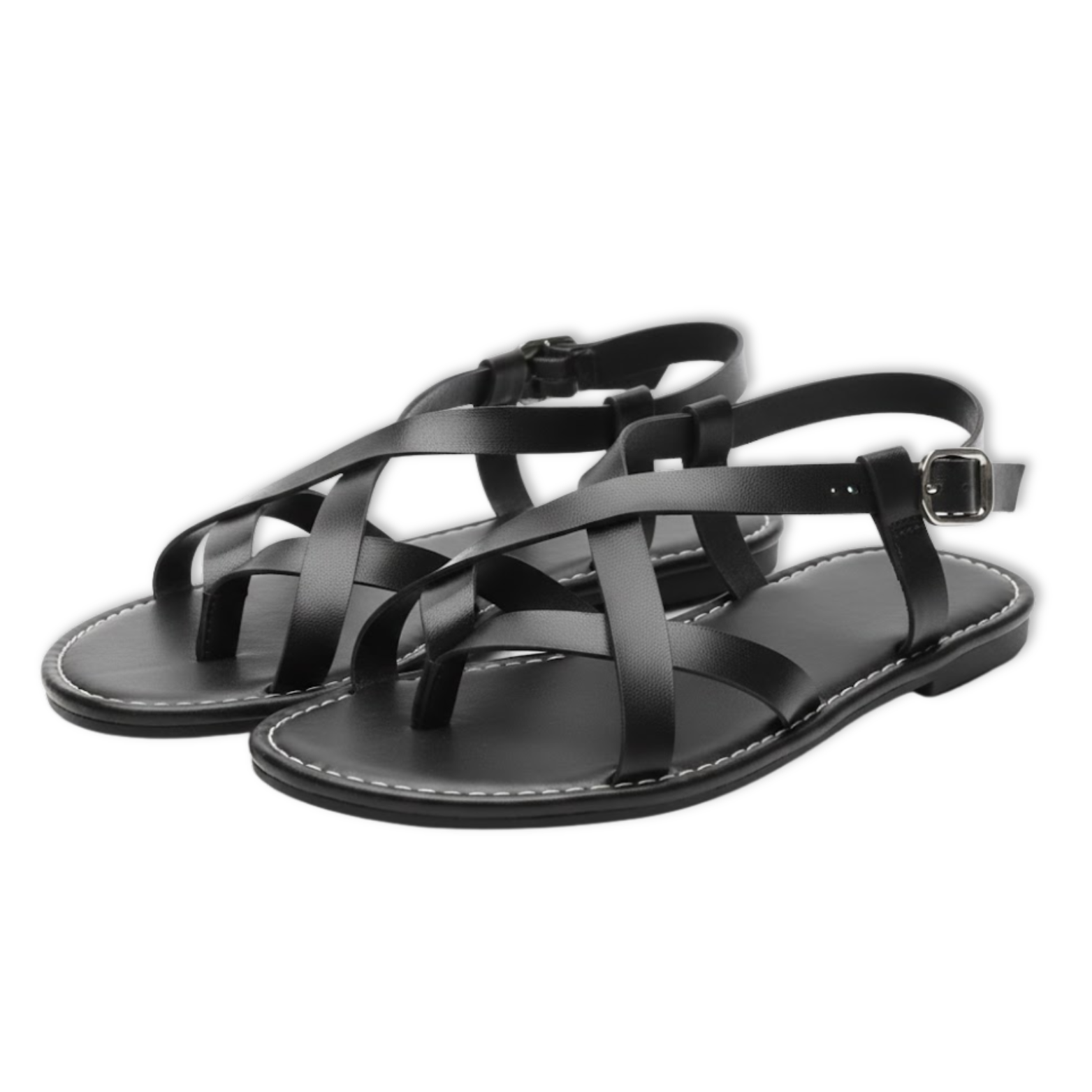 Sandales plates femme lanières croisées dorées chic élégantes confort