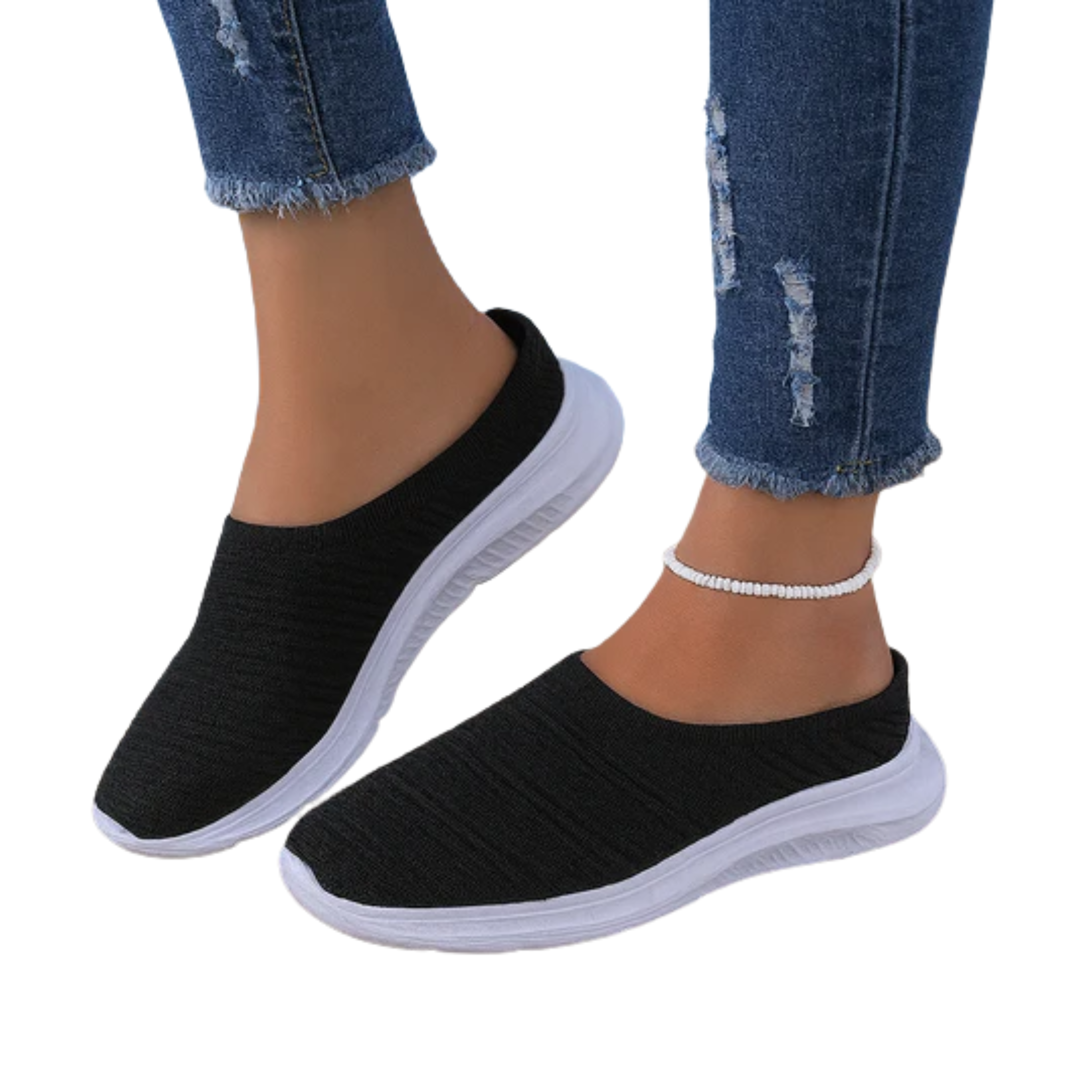 Zapatillas para mujer de malla transpirable con suela ergonómica