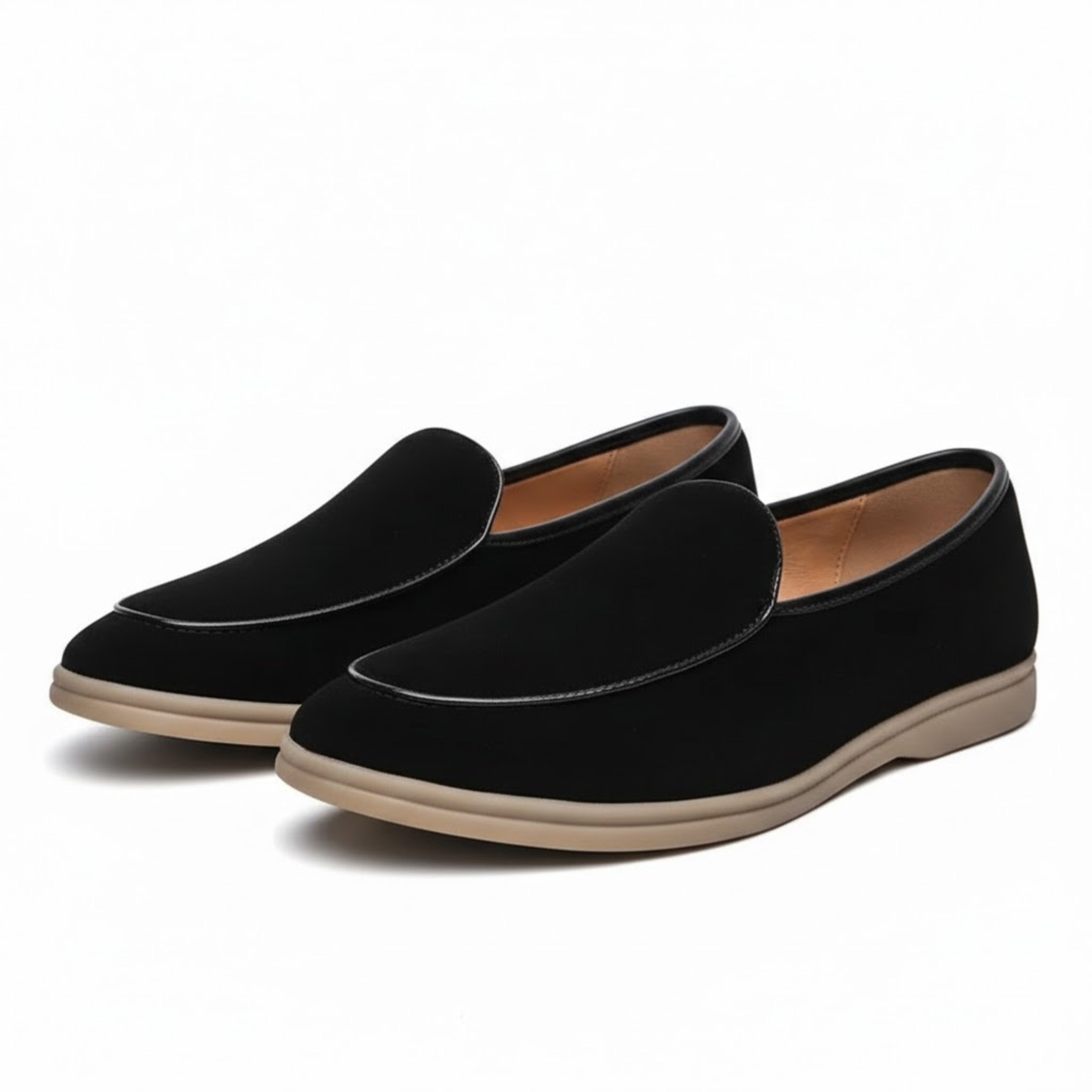 Mocassins en Daim pour Homme à Semelle Contrastée et Design Minimaliste à Enfiler