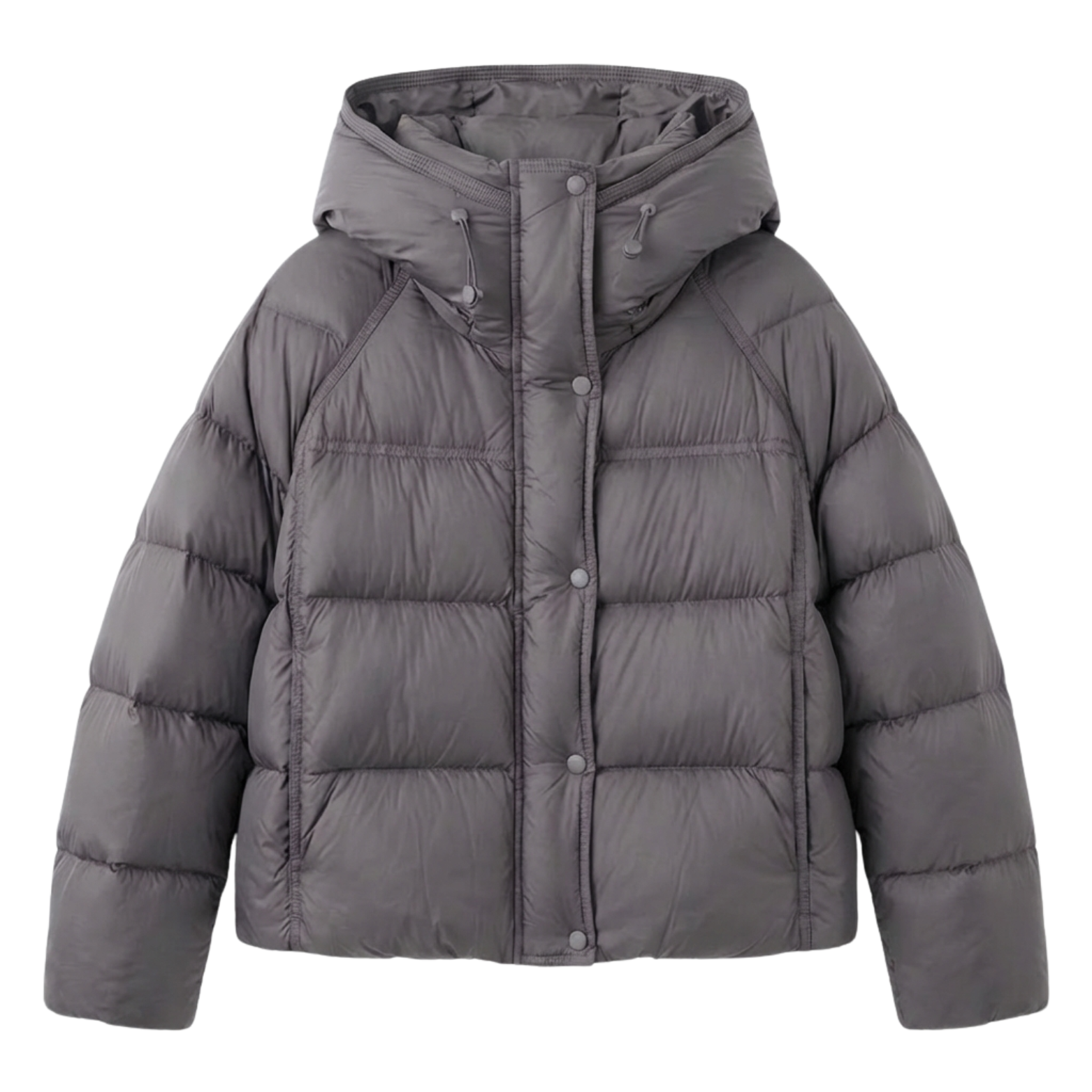 Women's Quilted Cotton Jacket, Short Winter Coat with Hood, Loose Fit