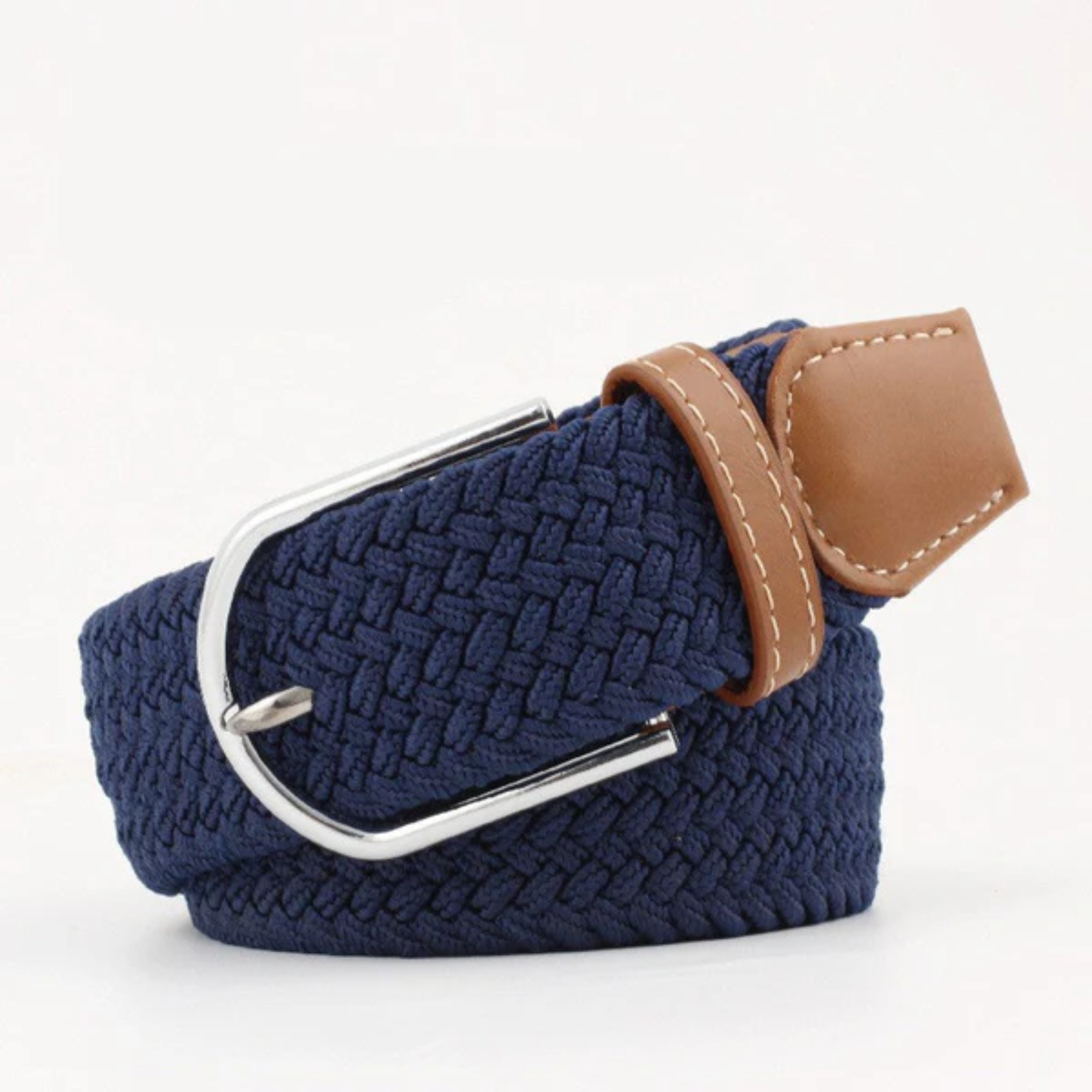 Cinturón trenzado para hombre — acabados en cuero — ajustable y casual