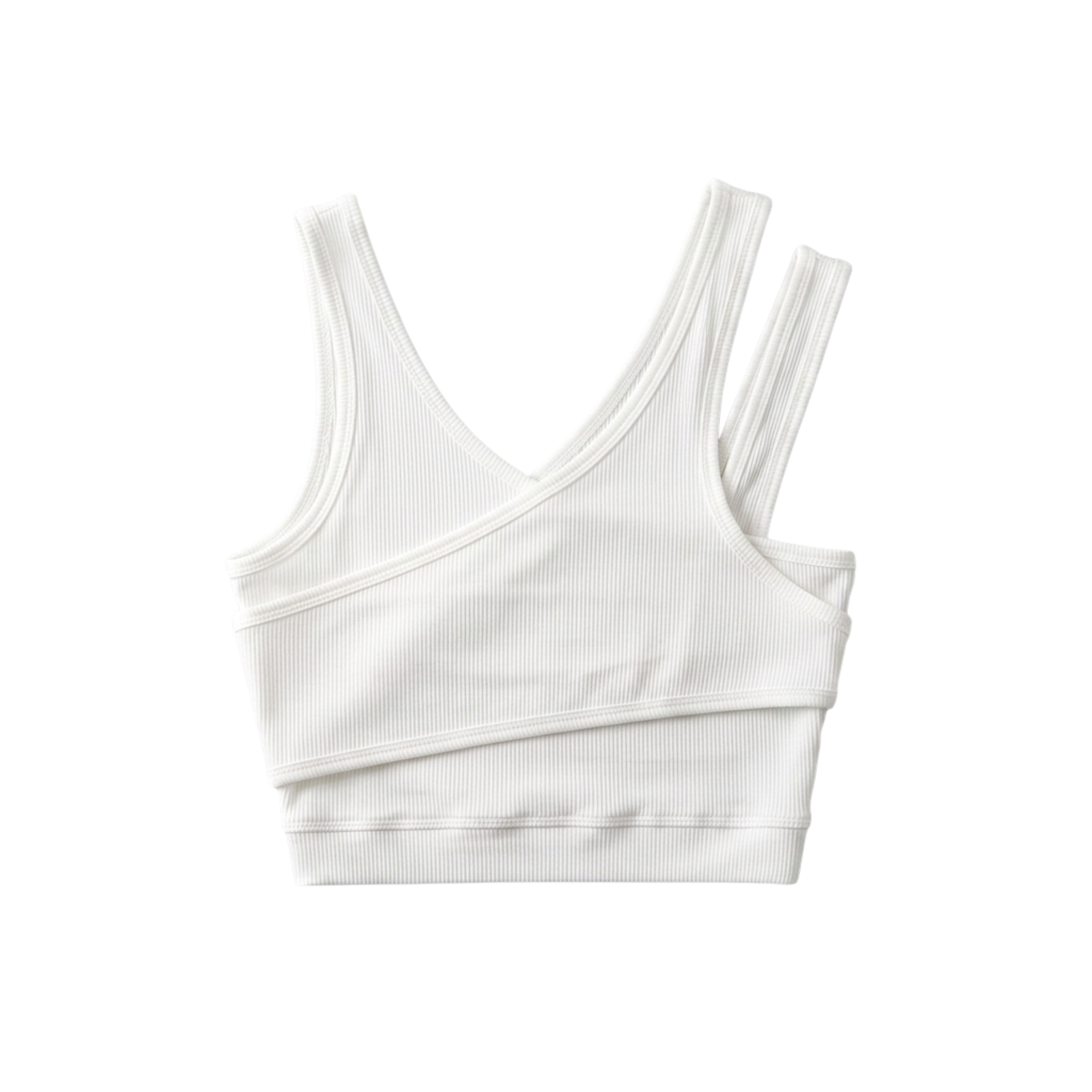 Κοντό crop top μπλουζάκι — V λαιμός — μποέμ στυλ