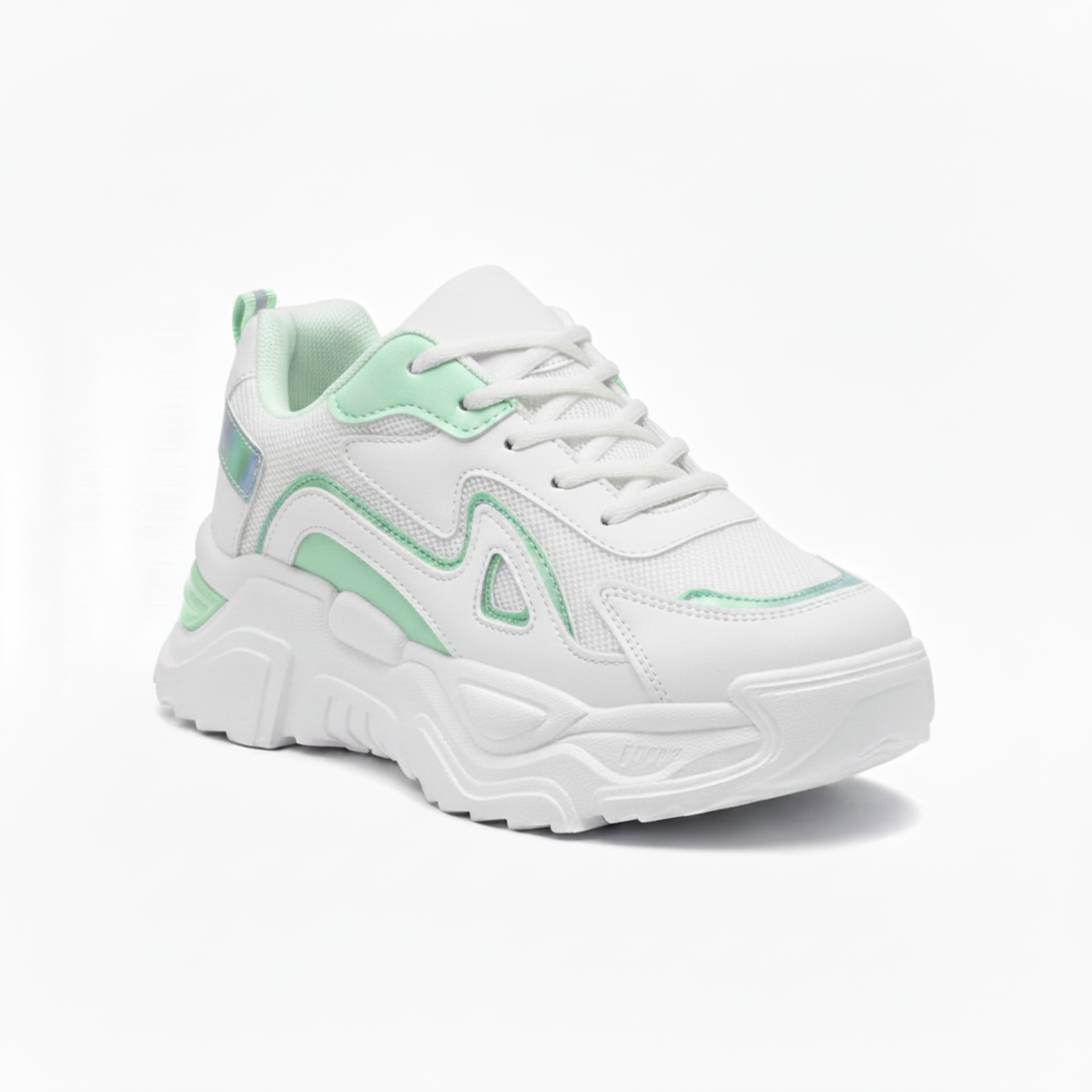 Chunky plateau sneakers til kvinder med høj sål og snørebånd