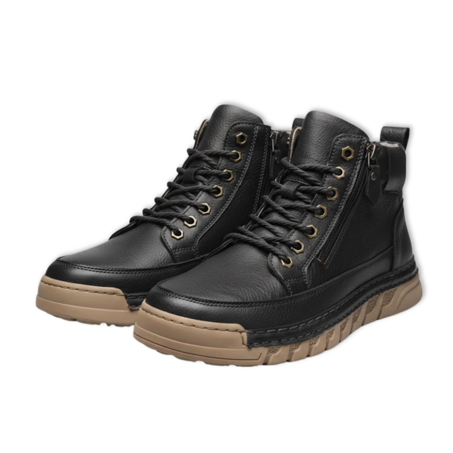 Men's genuine leather boots vintage style casual elegant sturdy