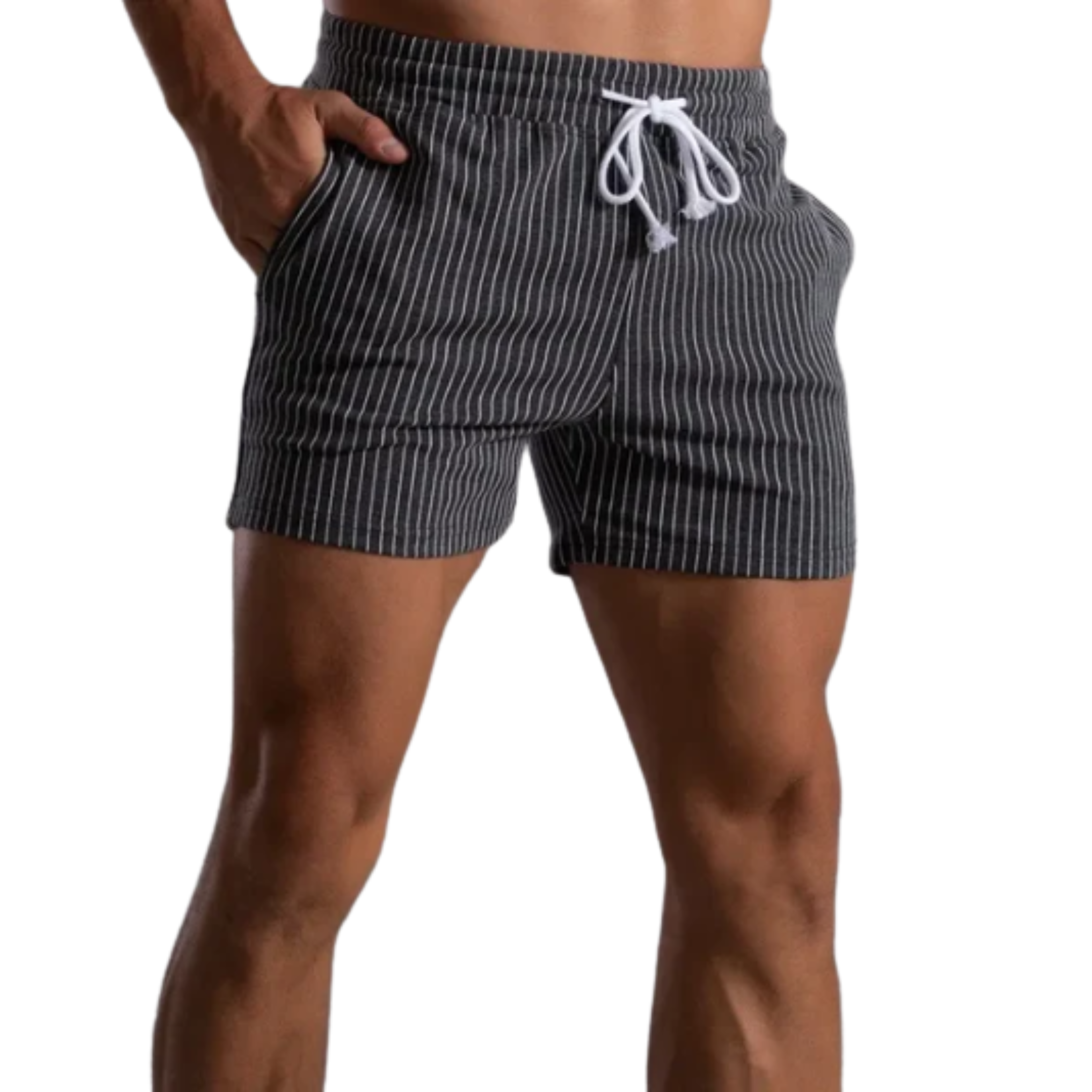 Short linen pants for men with adjustable waistband and Italian pockets
