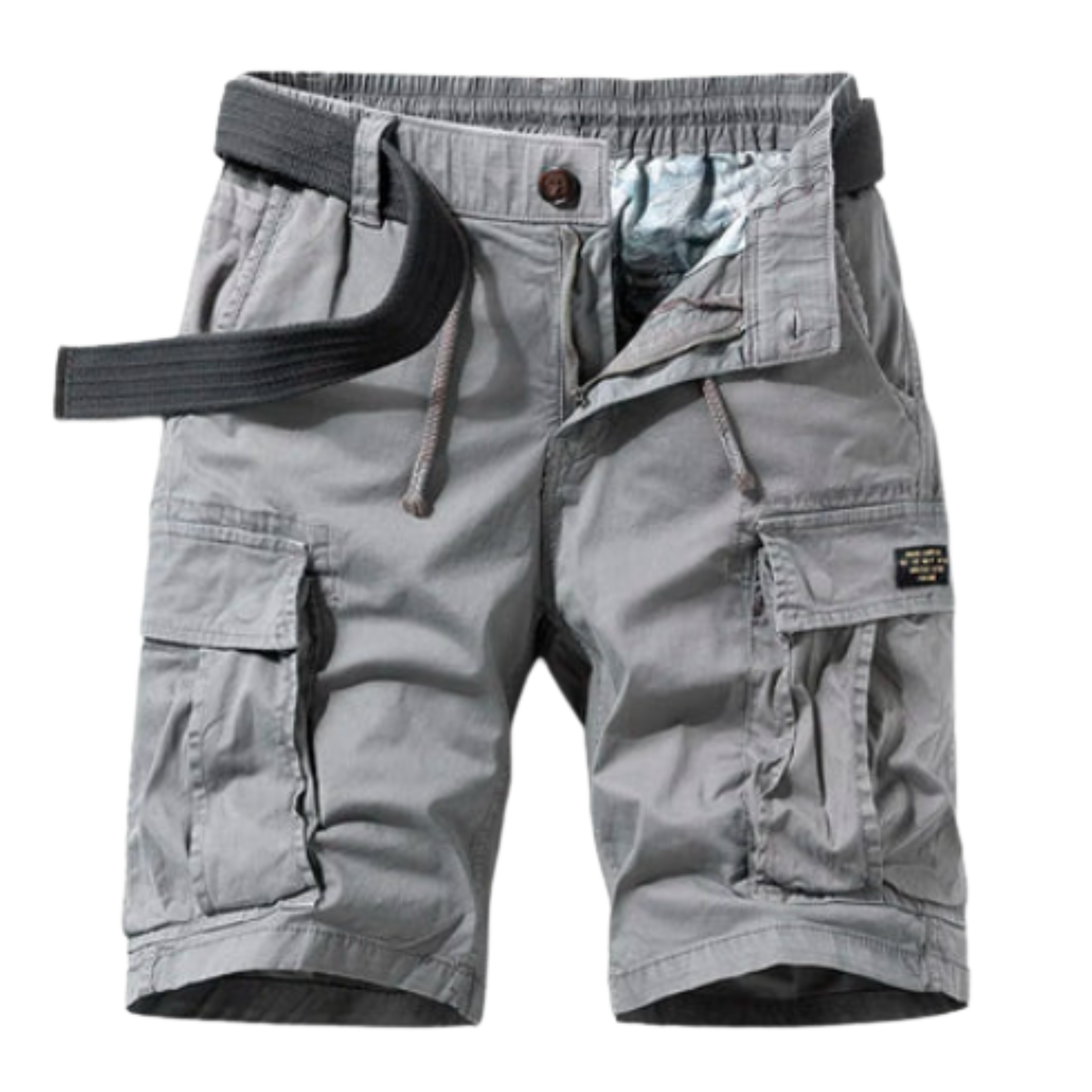 Cotton cargo bermuda shorts — multi-pocket utility style — vacation