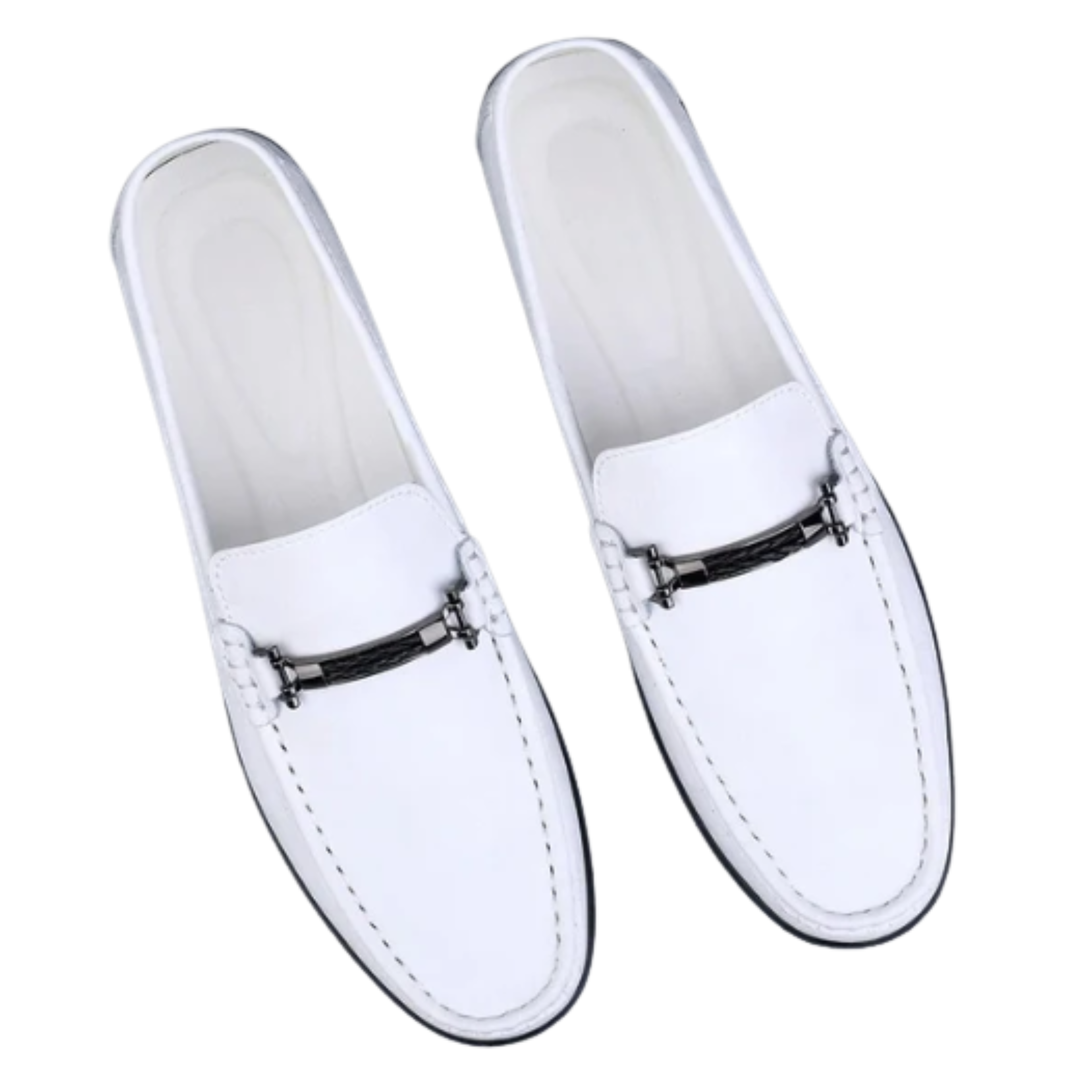 Genuine leather moccasins — metal buckle — casual outings