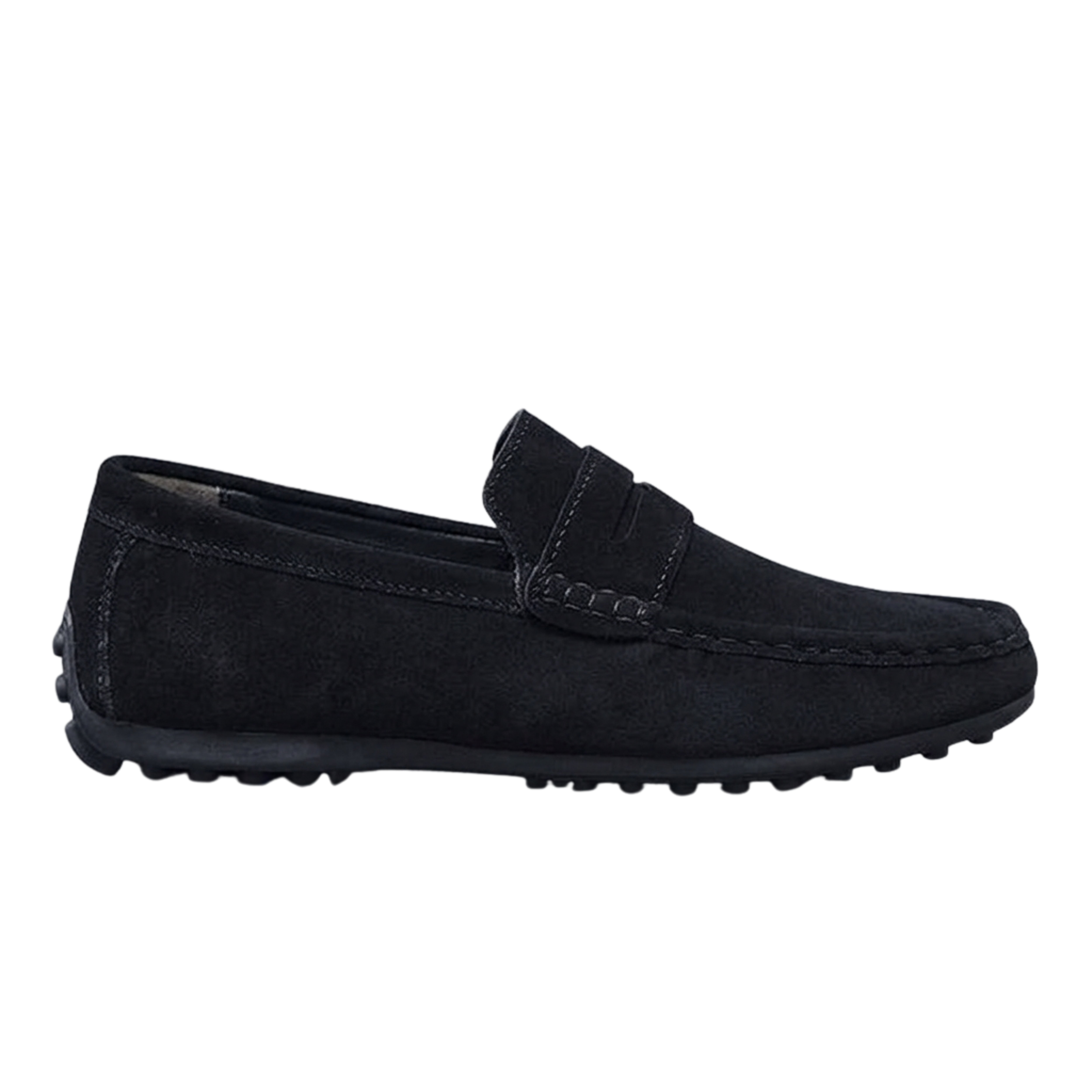 Men's Suede Loafers — Penny Strap — Casual Everyday Style