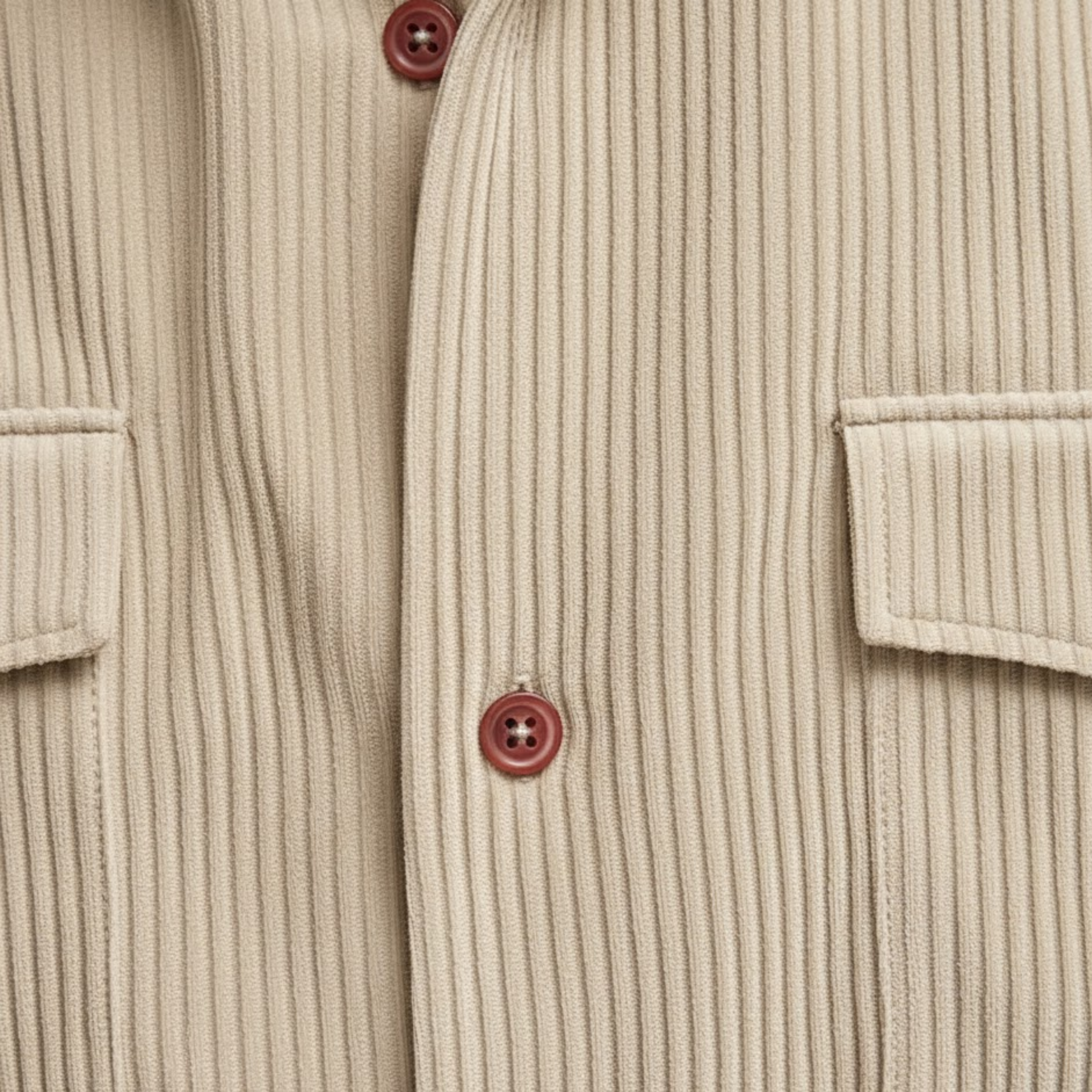 Camicia cargo da uomo in velluto a coste a maniche corte con tasche sul petto