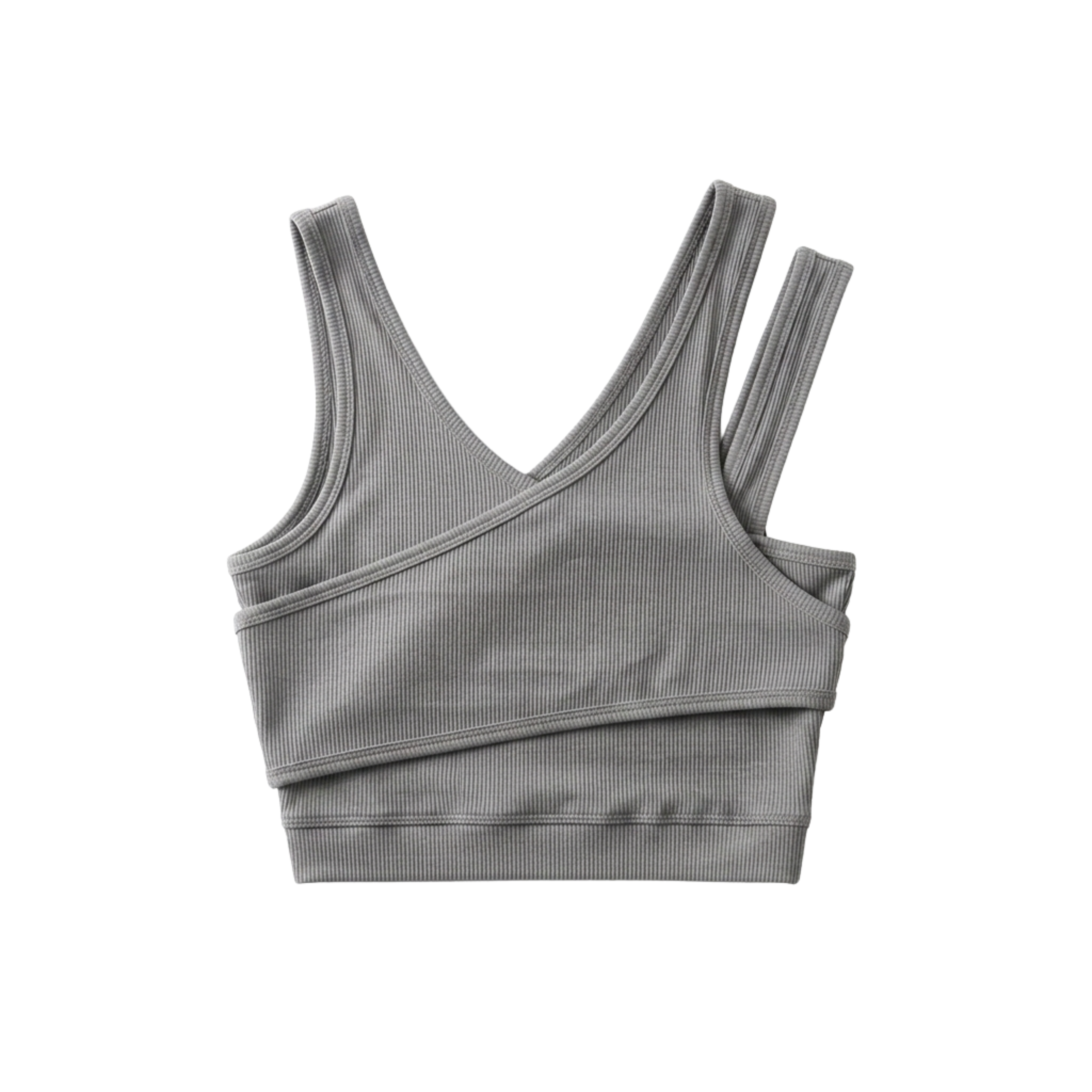 Κοντό crop top μπλουζάκι — V λαιμός — μποέμ στυλ