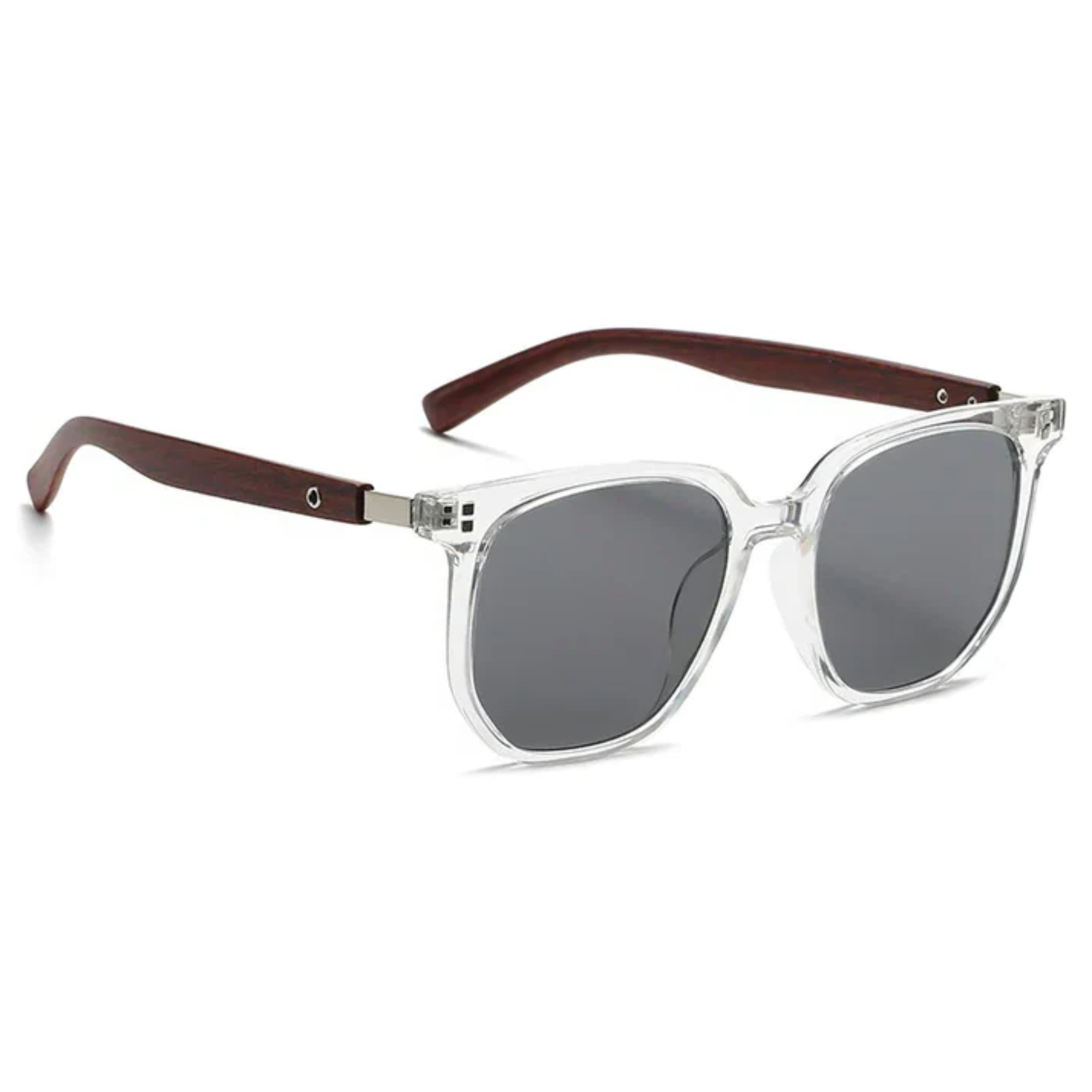Gafas de sol cuadradas vintage con montura efecto madera y protección UV400