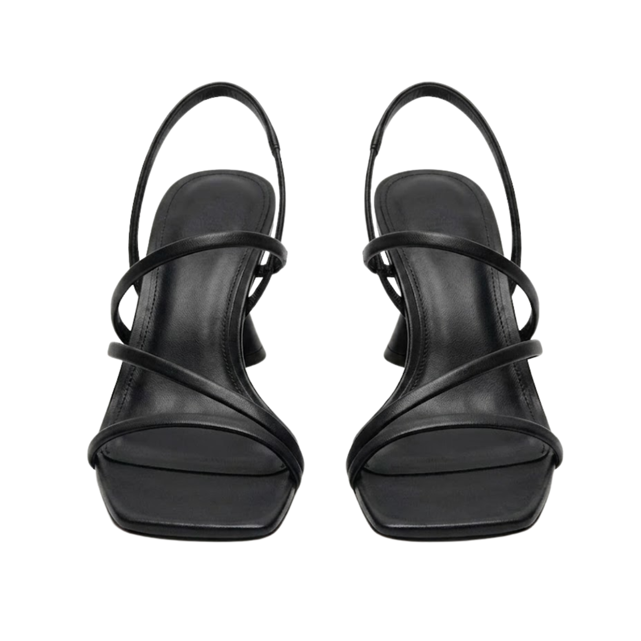 Sandalias de Tacón Alto para Mujer con Múltiples Tiras y Tacón Acampanado