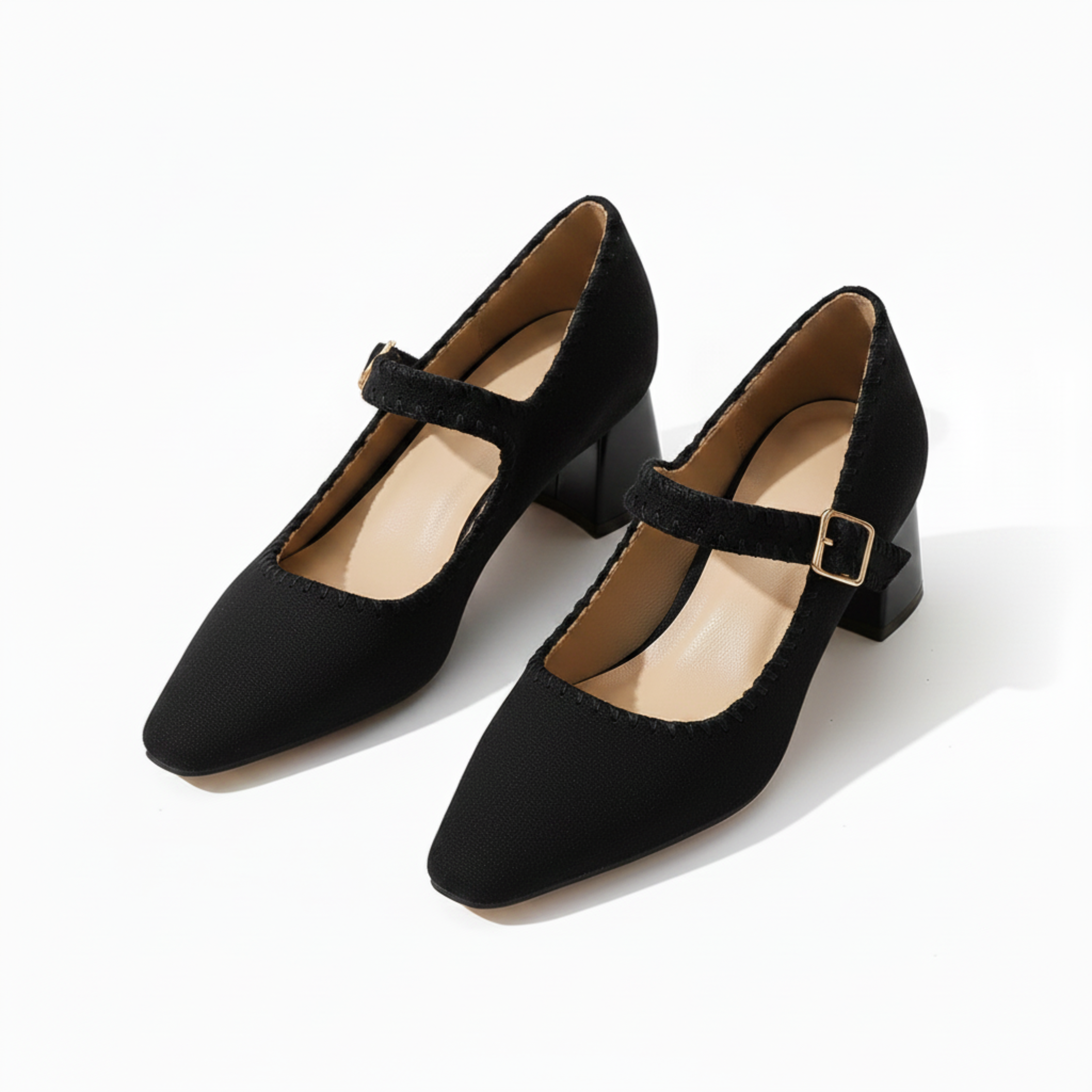 Pointed Toe Suede Pumps with Adjustable Ankle Strap for Women