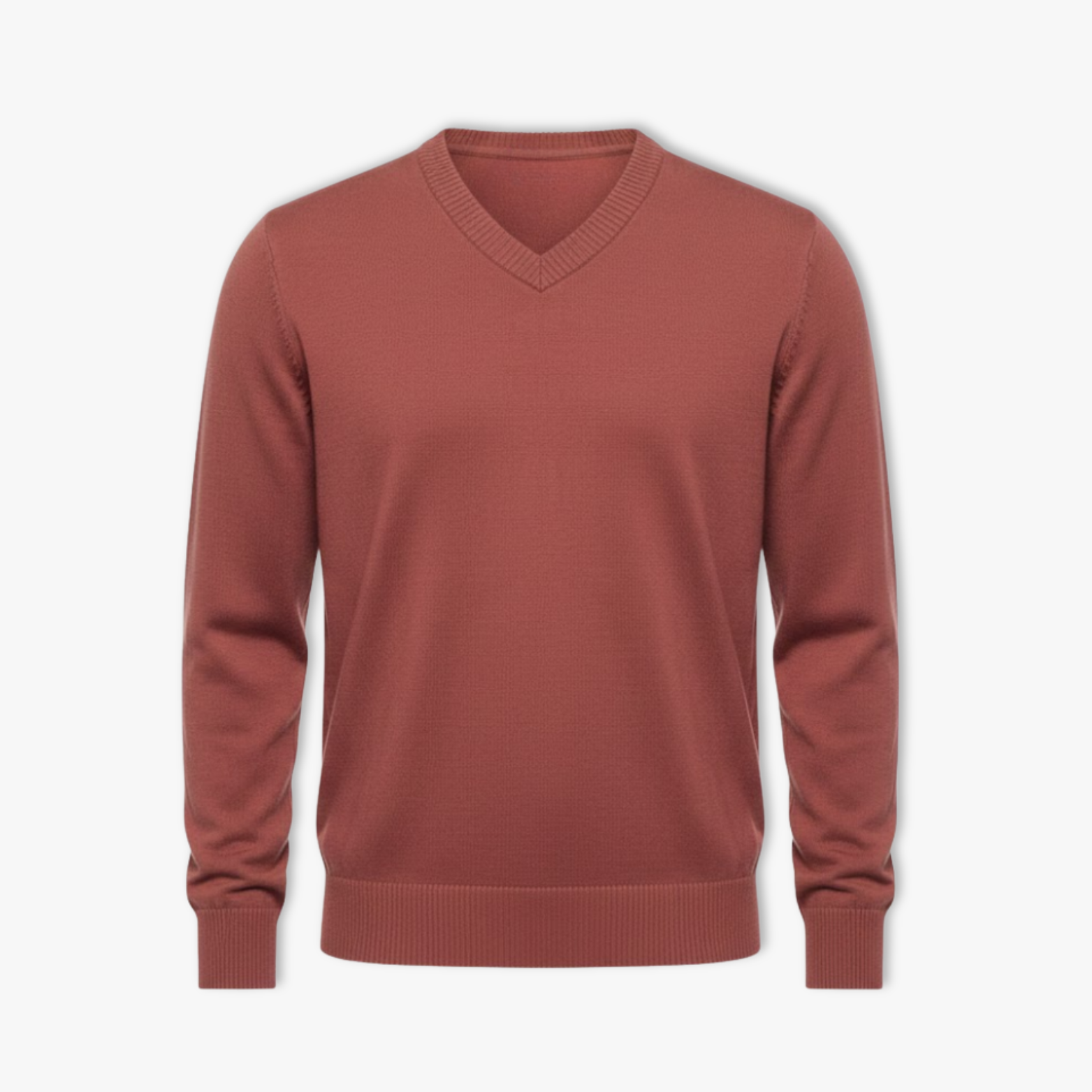 Men's V-Neck Sweater in Plain Black Cotton