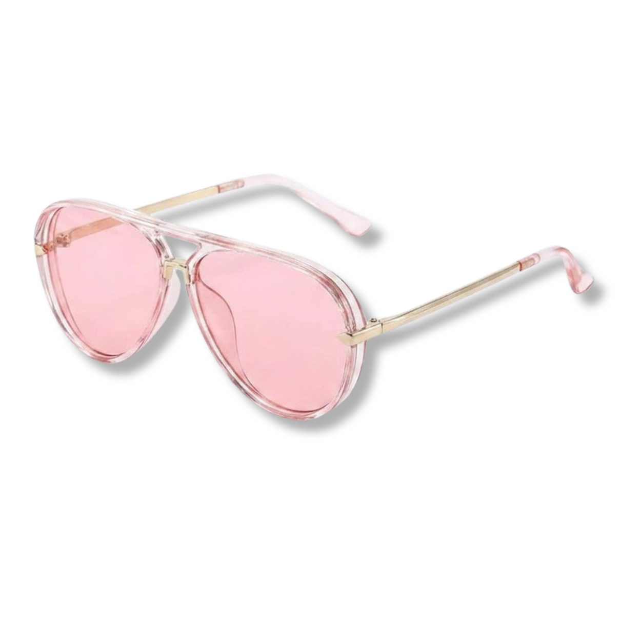 Translucent Aviator Glasses with Double Bridge and UV Protection Gradient Lenses