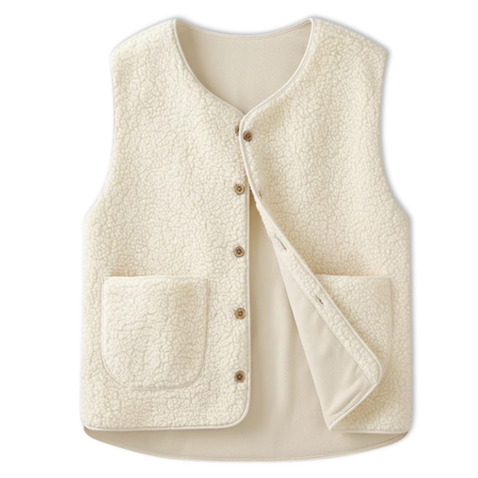 Women's Sleeveless Teddy Fleece Vest Outerwear