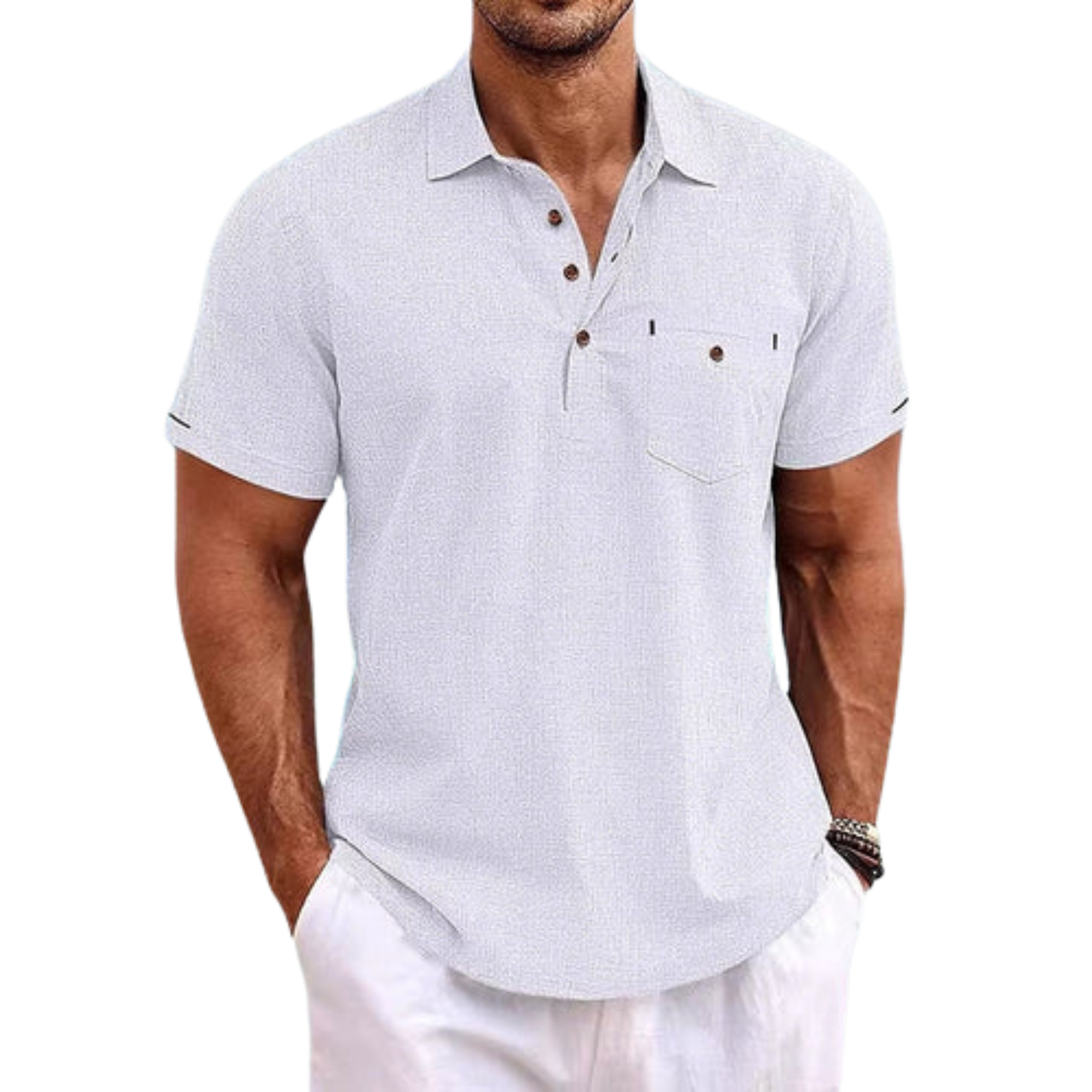 Men's Slim Fit Polo with Chest Pocket — Office & Leisure
