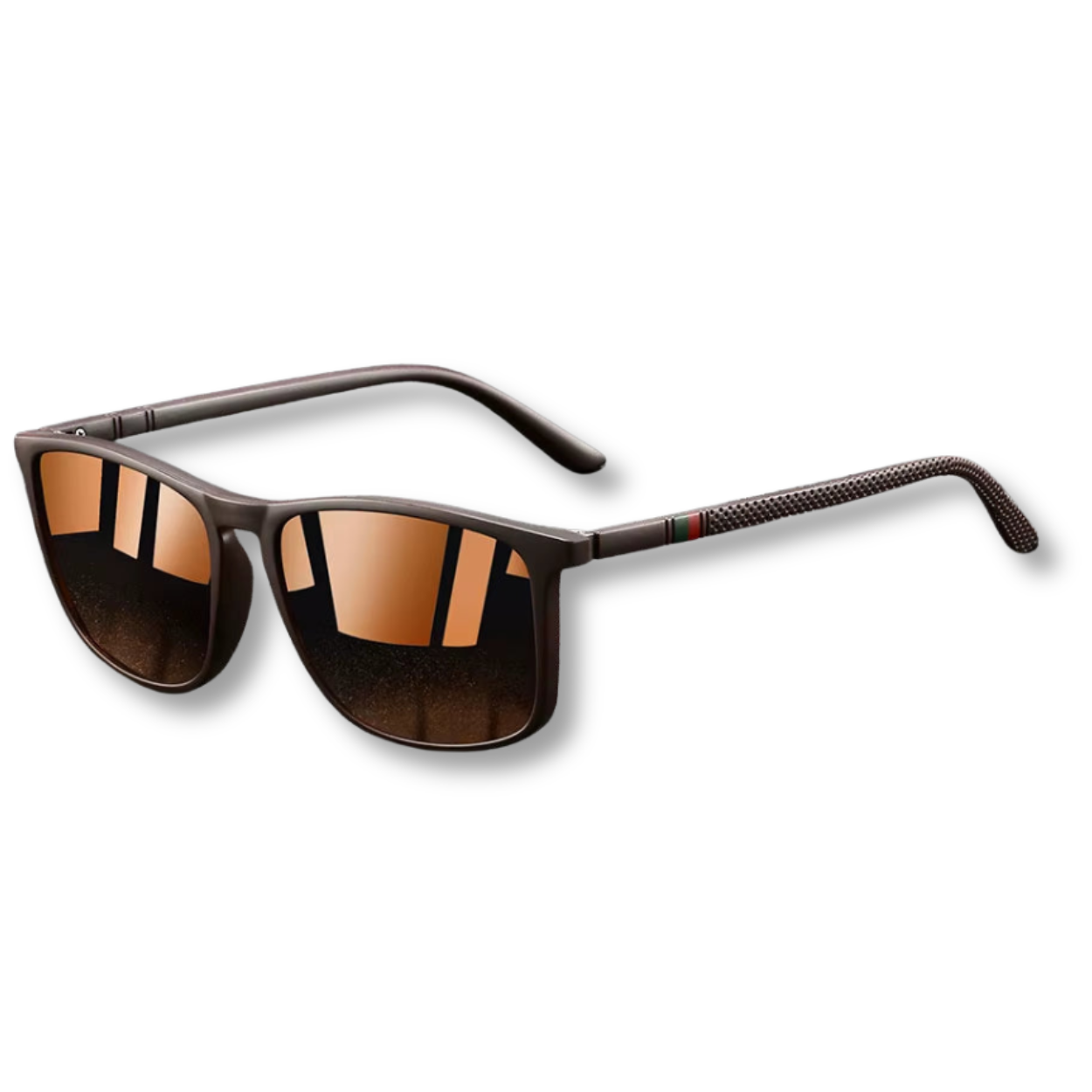 Polarized Square Sunglasses with Non-Slip Temples and Spring Hinges