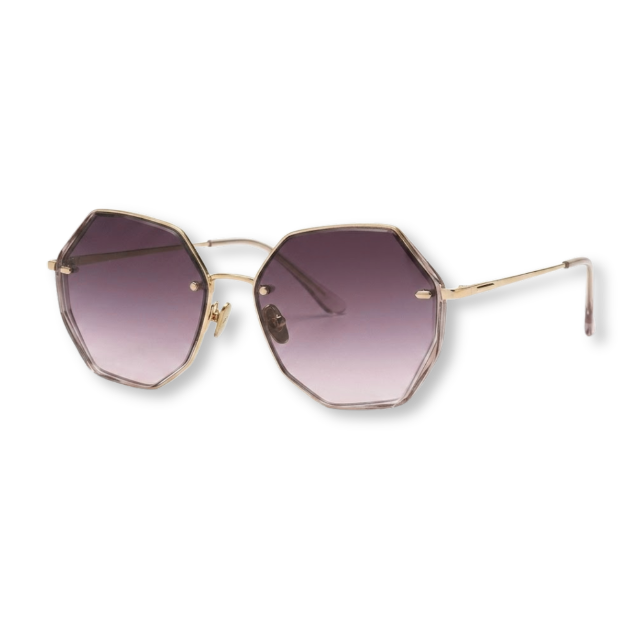 Oversized Rimless Sunglasses with Geometric Gradient Lenses