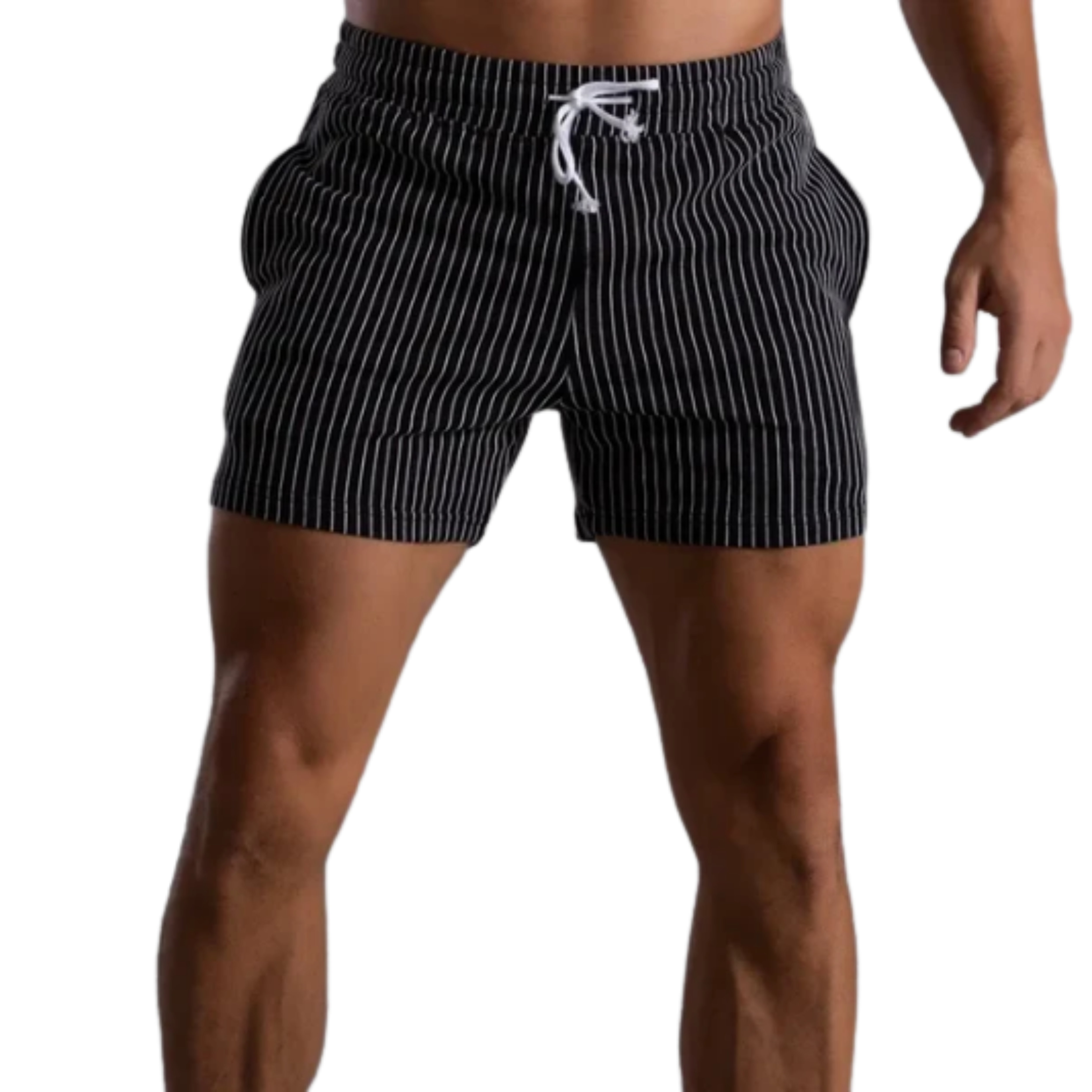 Short linen pants for men with adjustable waistband and Italian pockets