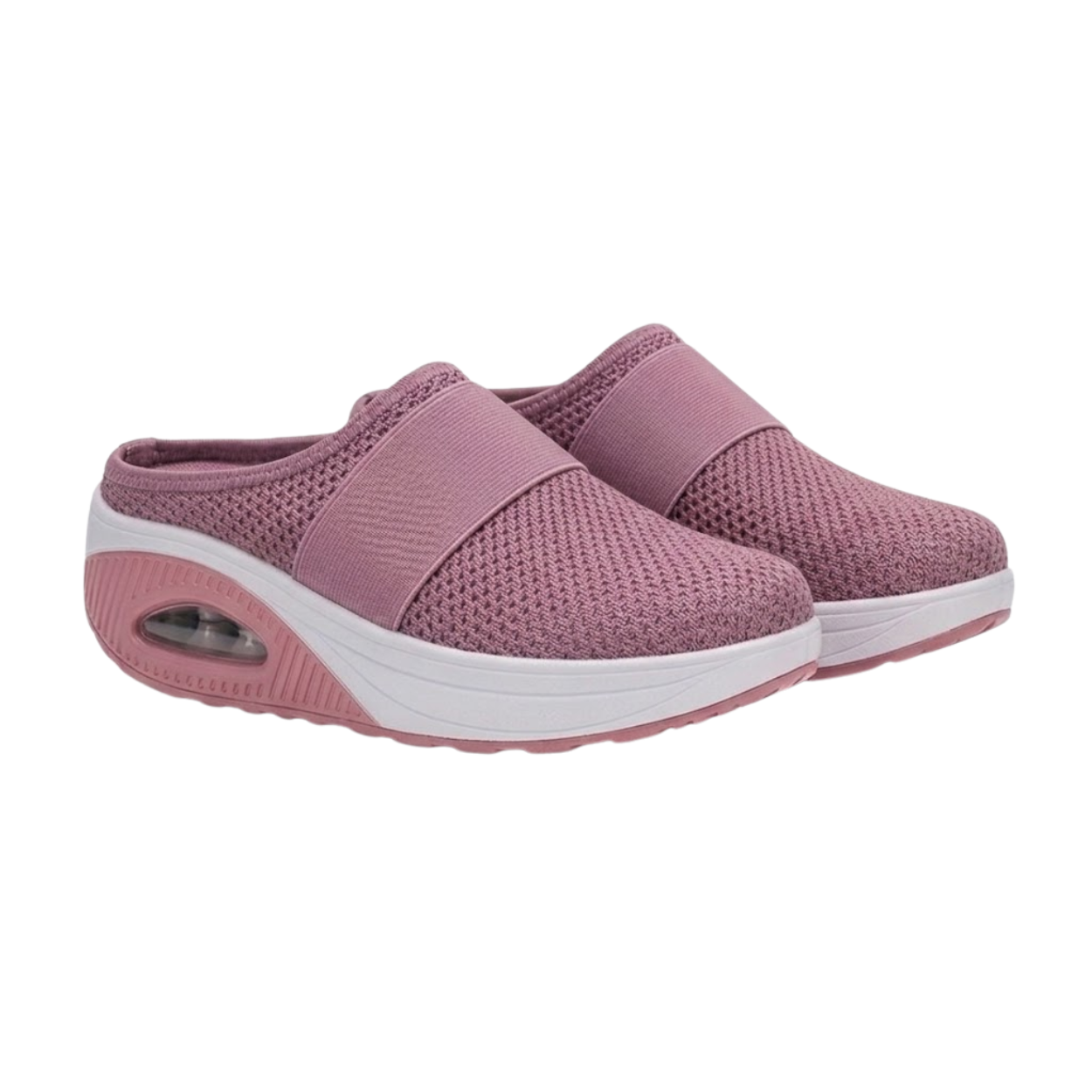 Mules Tipo Baskets com Sola Grossa e Malha Respirável