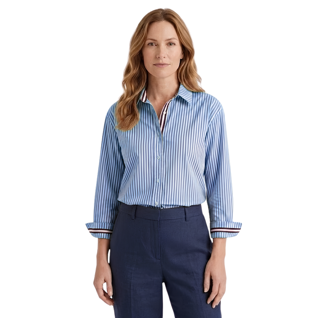 Camisa de Rayas para Mujer con Botones y Corte Clásico Casual