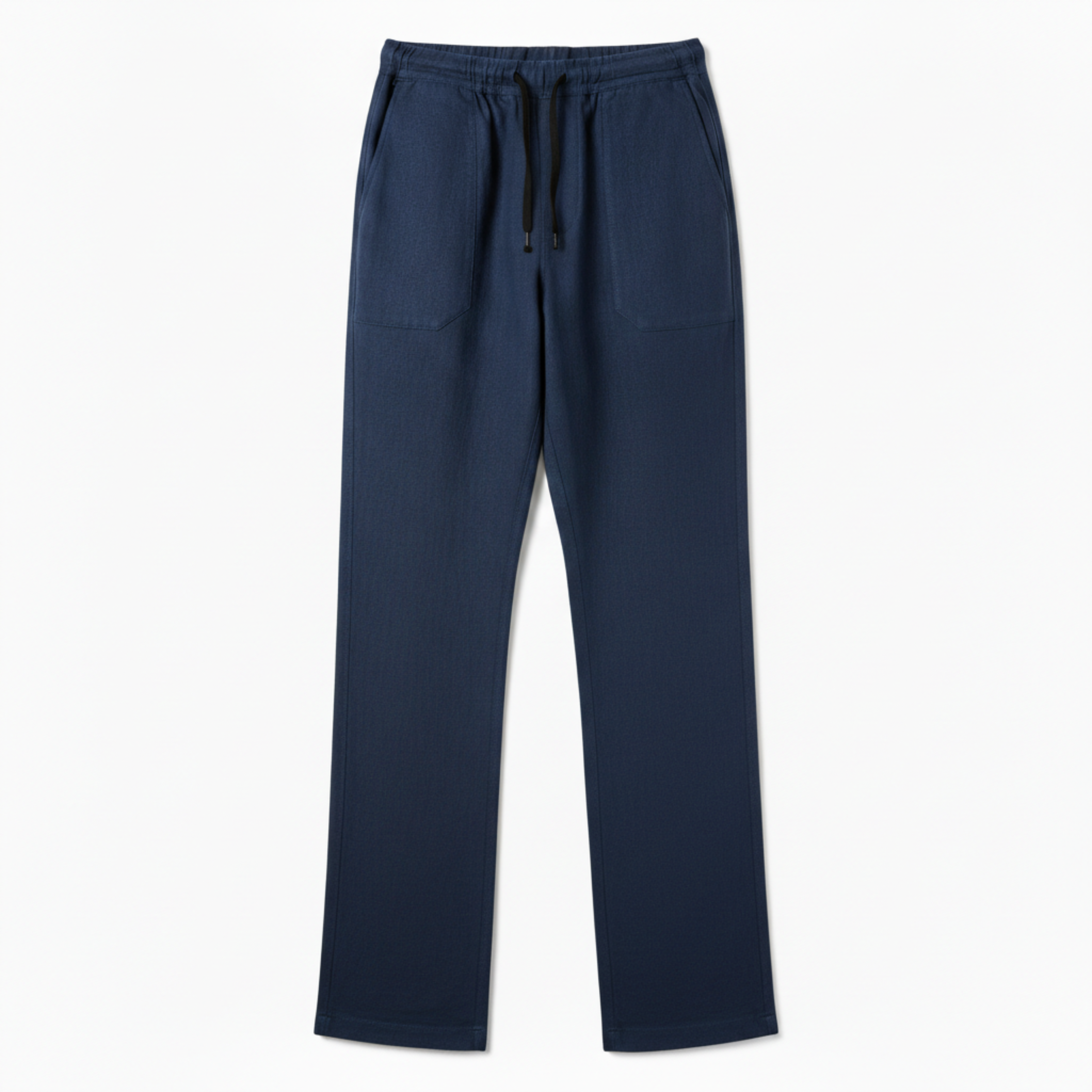 Herrenhose aus Baumwolle und Leinen mit elastischem Bund und geradem Schnitt