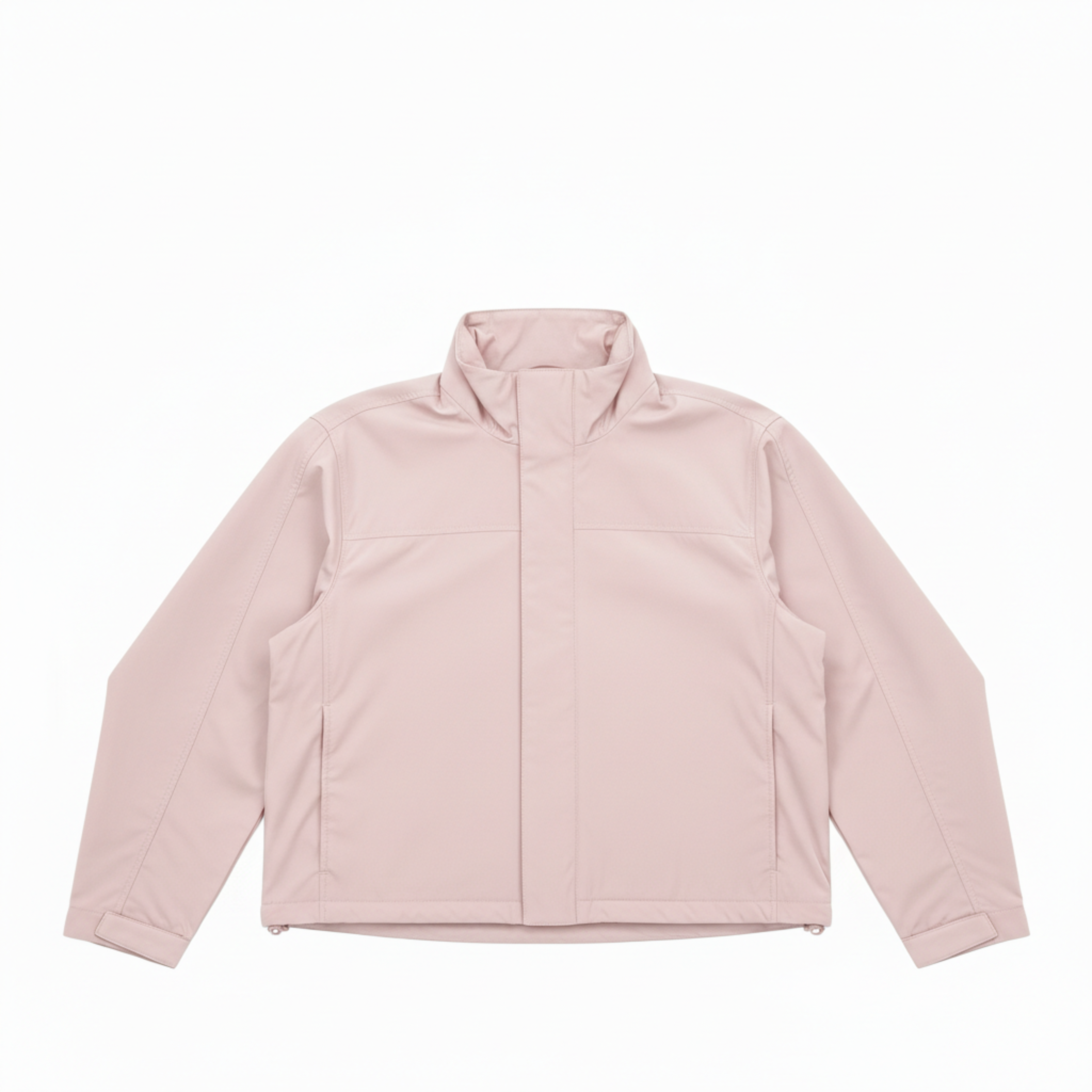 Women's Polyester Windbreaker Jacket with Stand-Up Collar and Hood