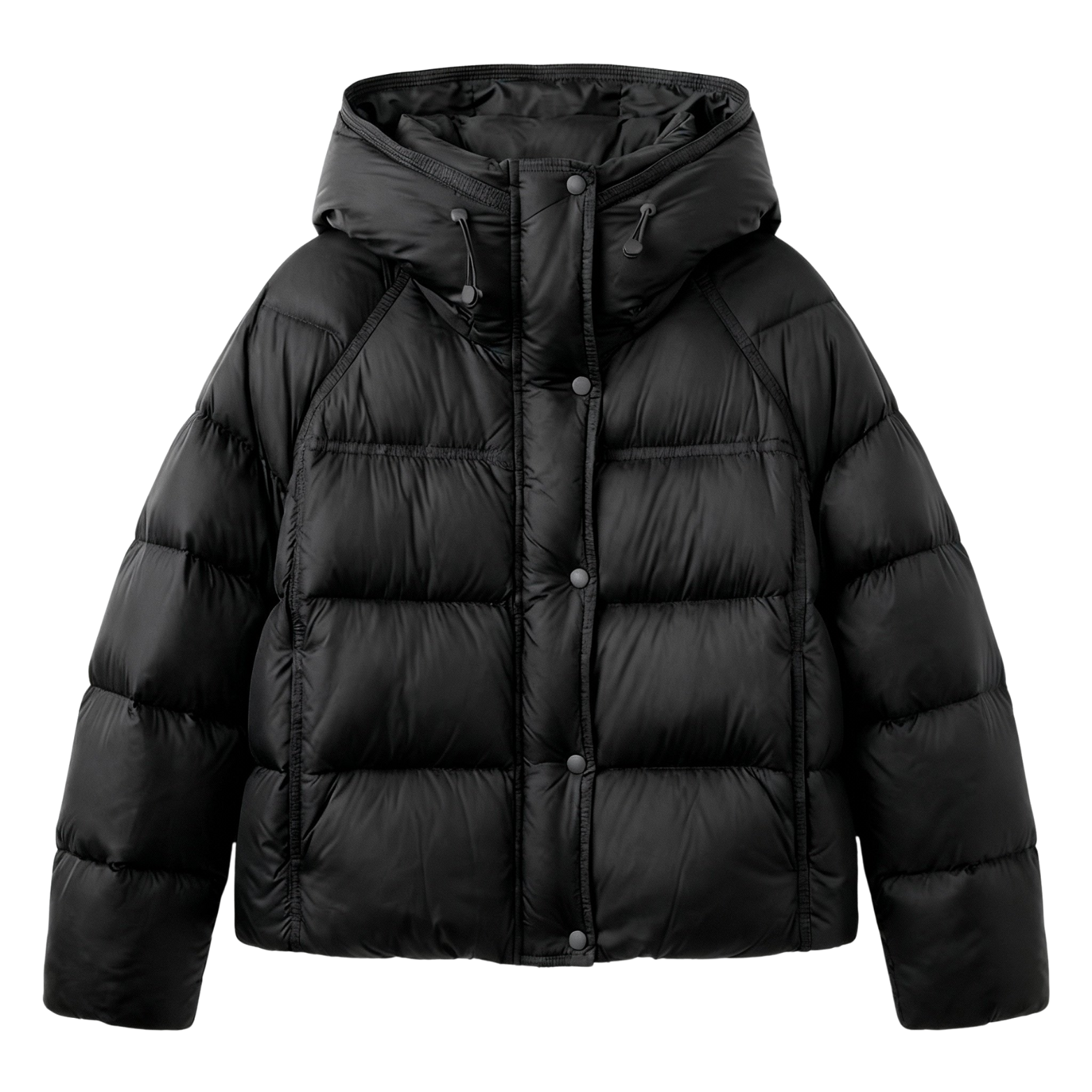 Women's Quilted Cotton Jacket, Short Winter Coat with Hood, Loose Fit