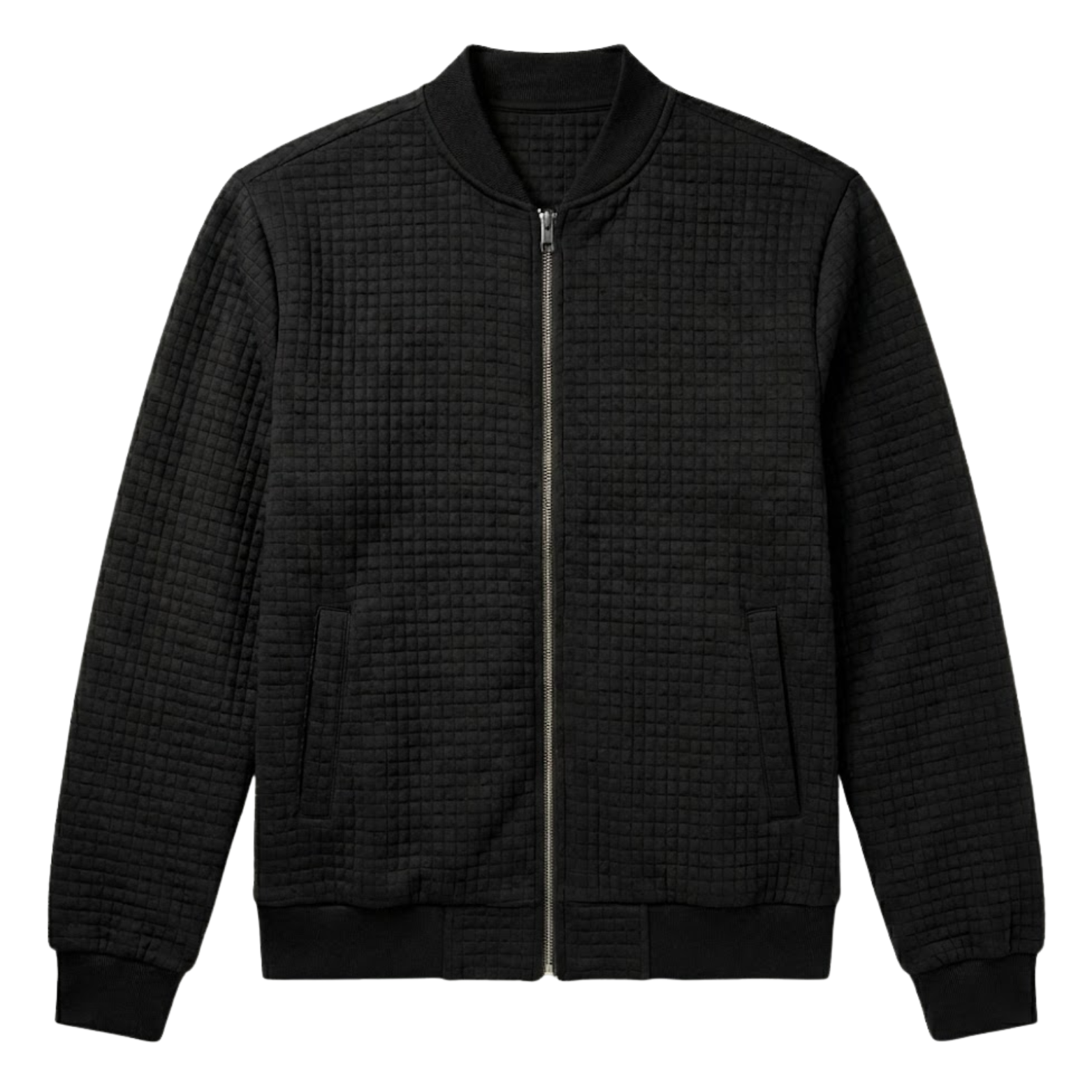 Pánská bunda s kostkovaným vzorem, na zip a s volným stojáčkem
