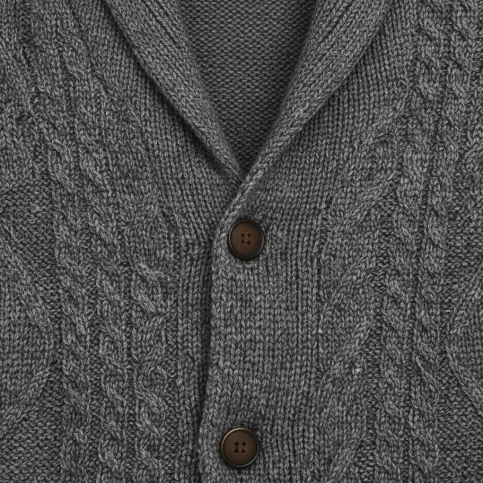 Men's knitted twisted stitch vest with stand-up collar and button closure