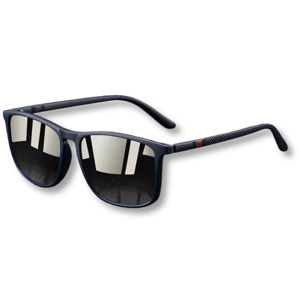 Polarized Square Sunglasses with Non-Slip Temples and Spring Hinges