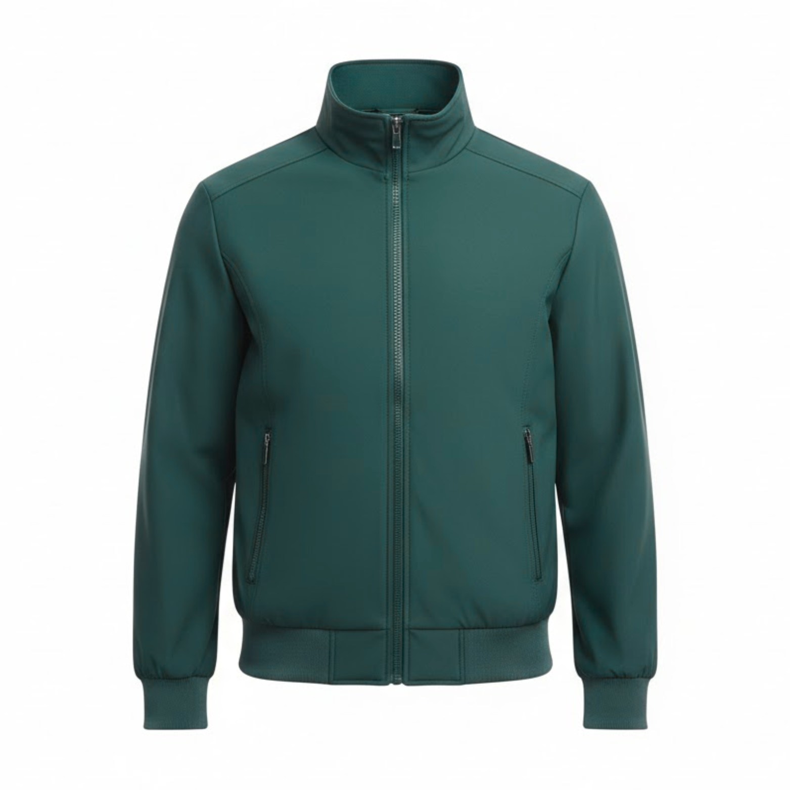 Light bomber jacket for men with stand-up collar and zipper, slim fit