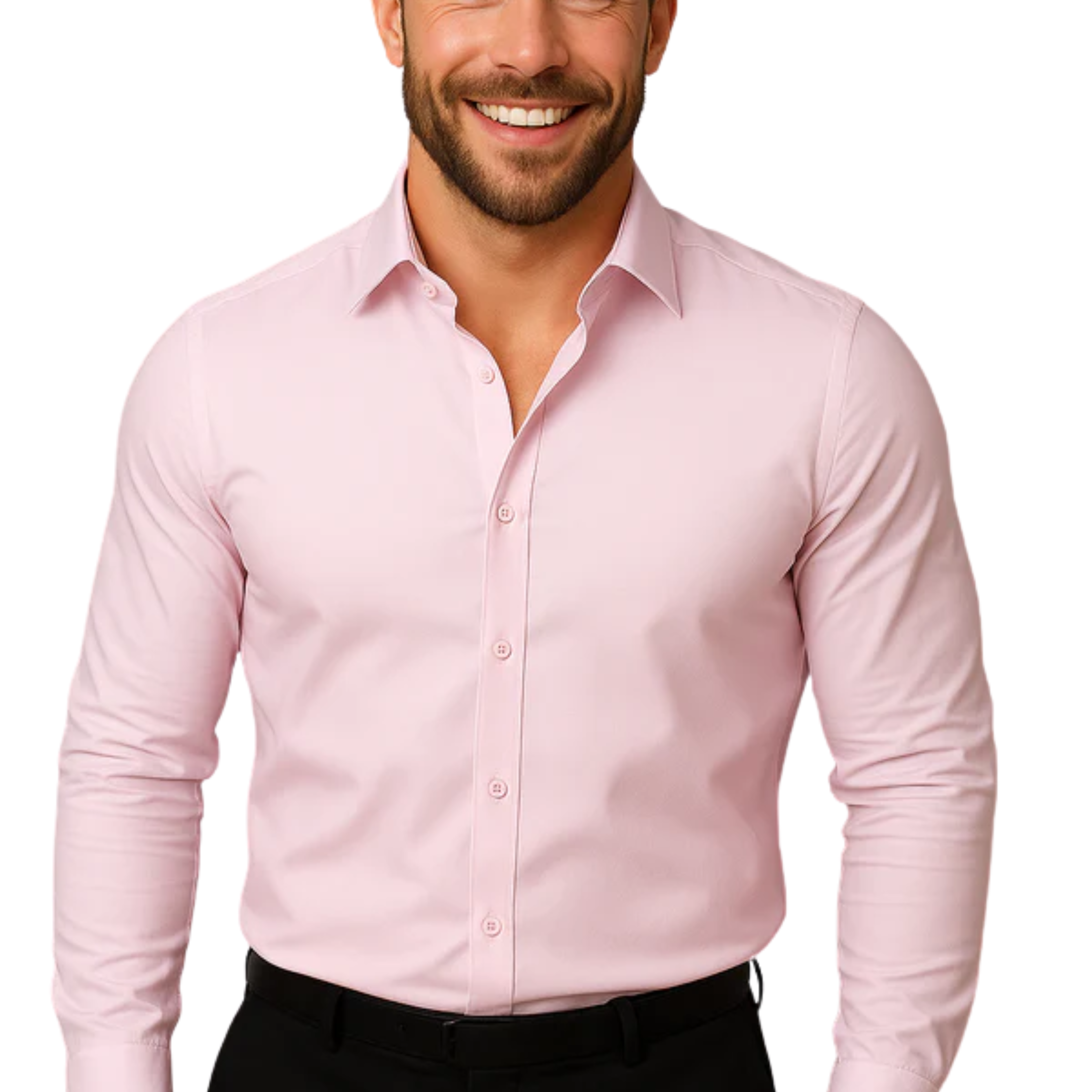 Men's button-down shirt — long sleeves and pointed collar — formal occasion