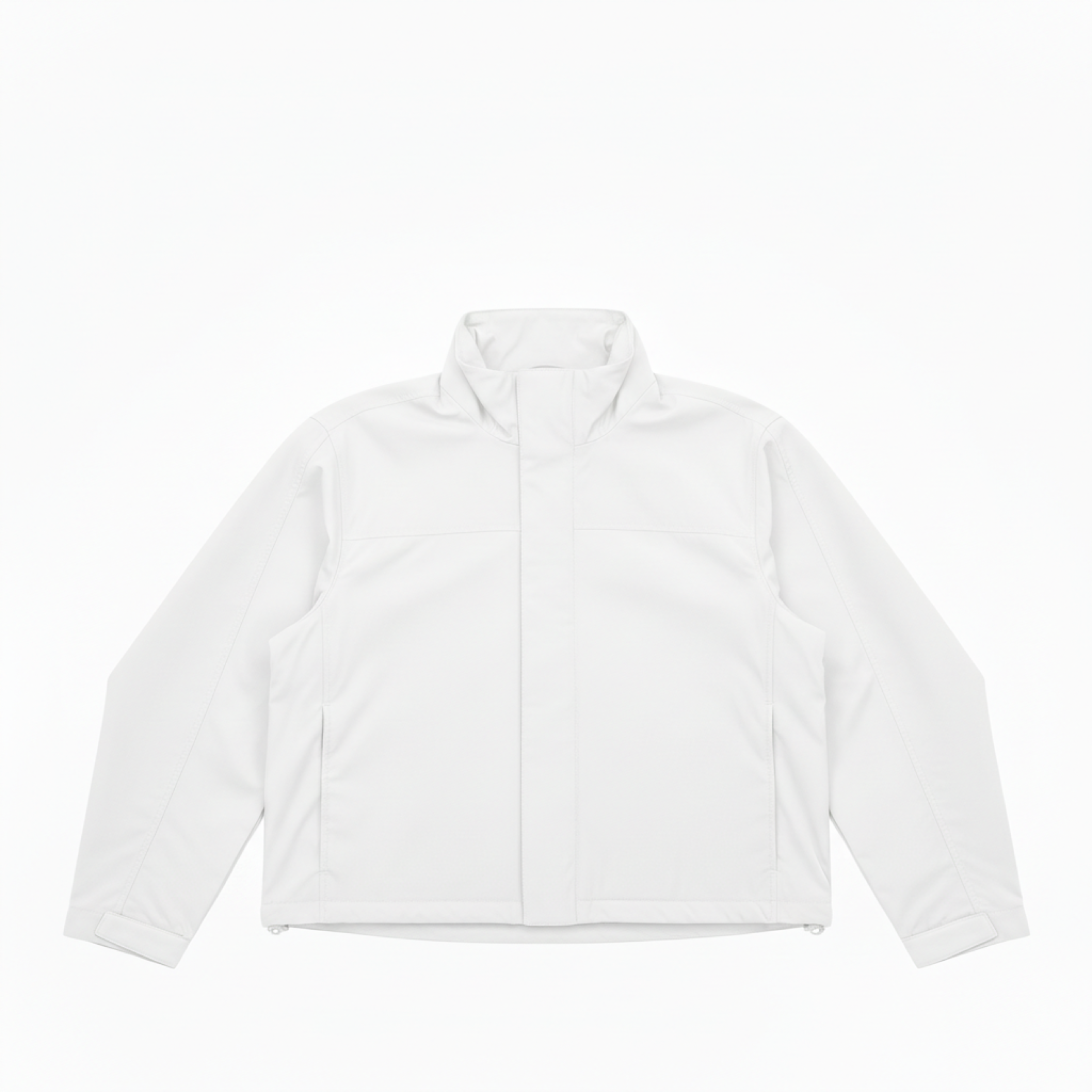 Women's Polyester Windbreaker Jacket with Stand-Up Collar and Hood