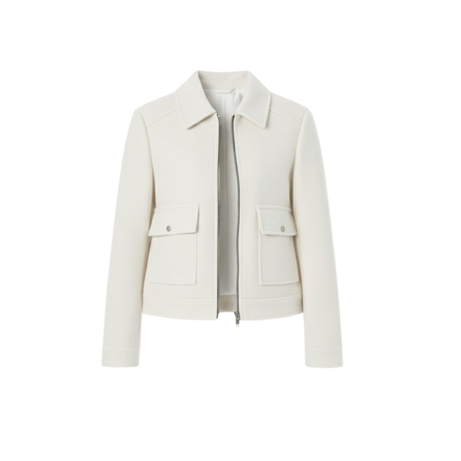 Damenjacke kurz, überlappend, mit Reverskragen, schick, strukturiert, leger